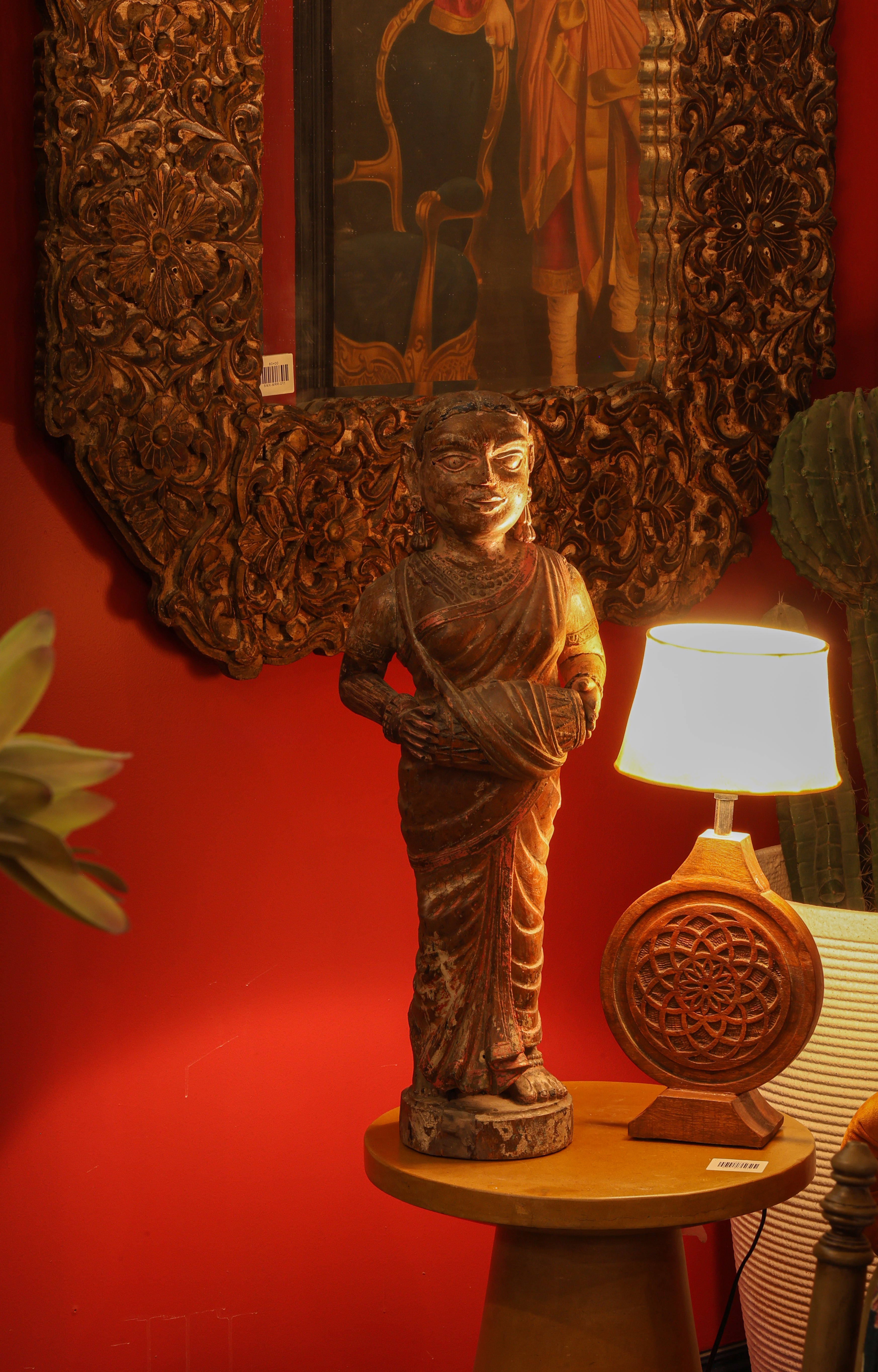 The Lady with Welcome Song Wooden Figurine