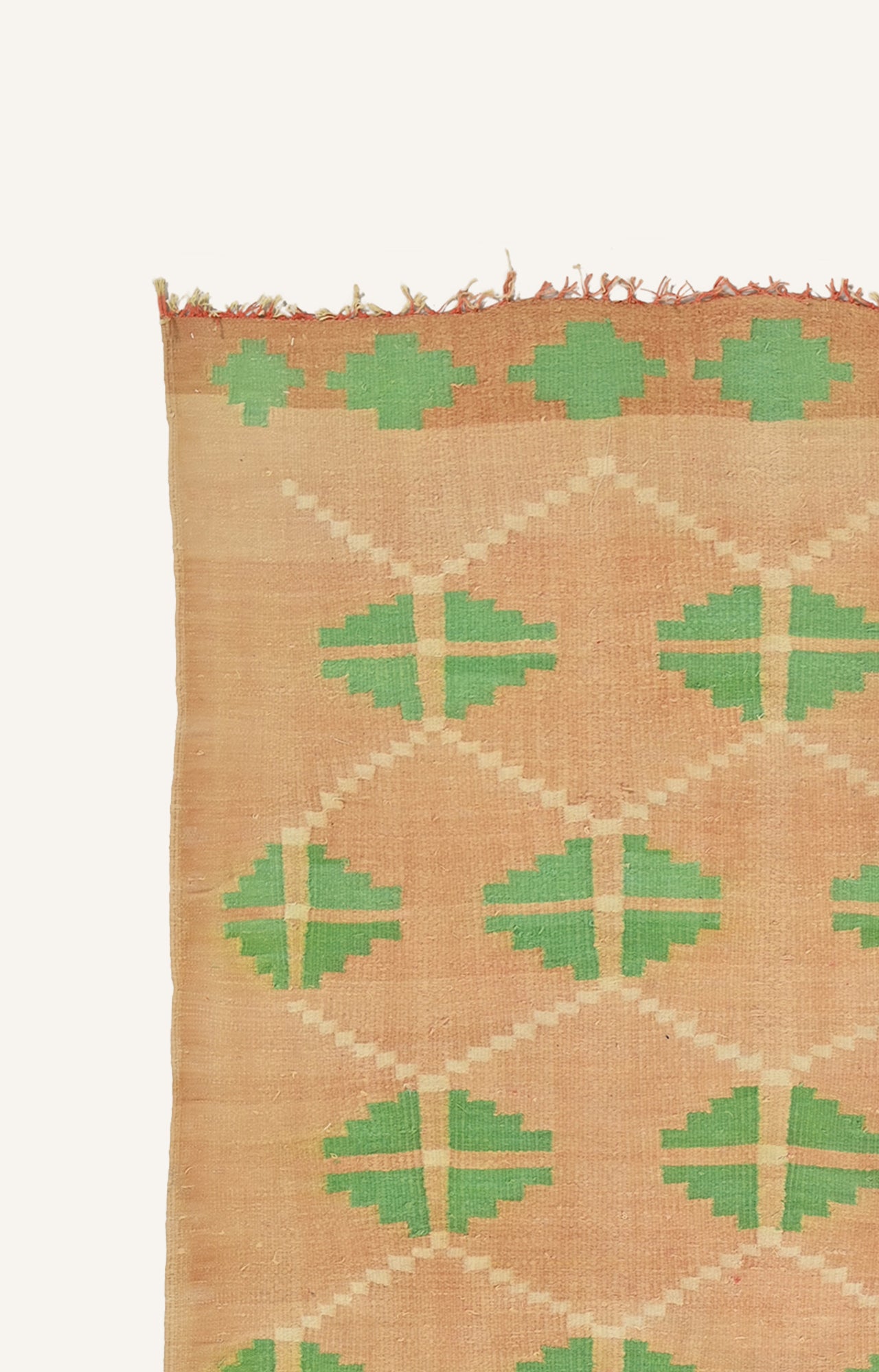 Woven Tradition: Durrie with Tile Motif Design