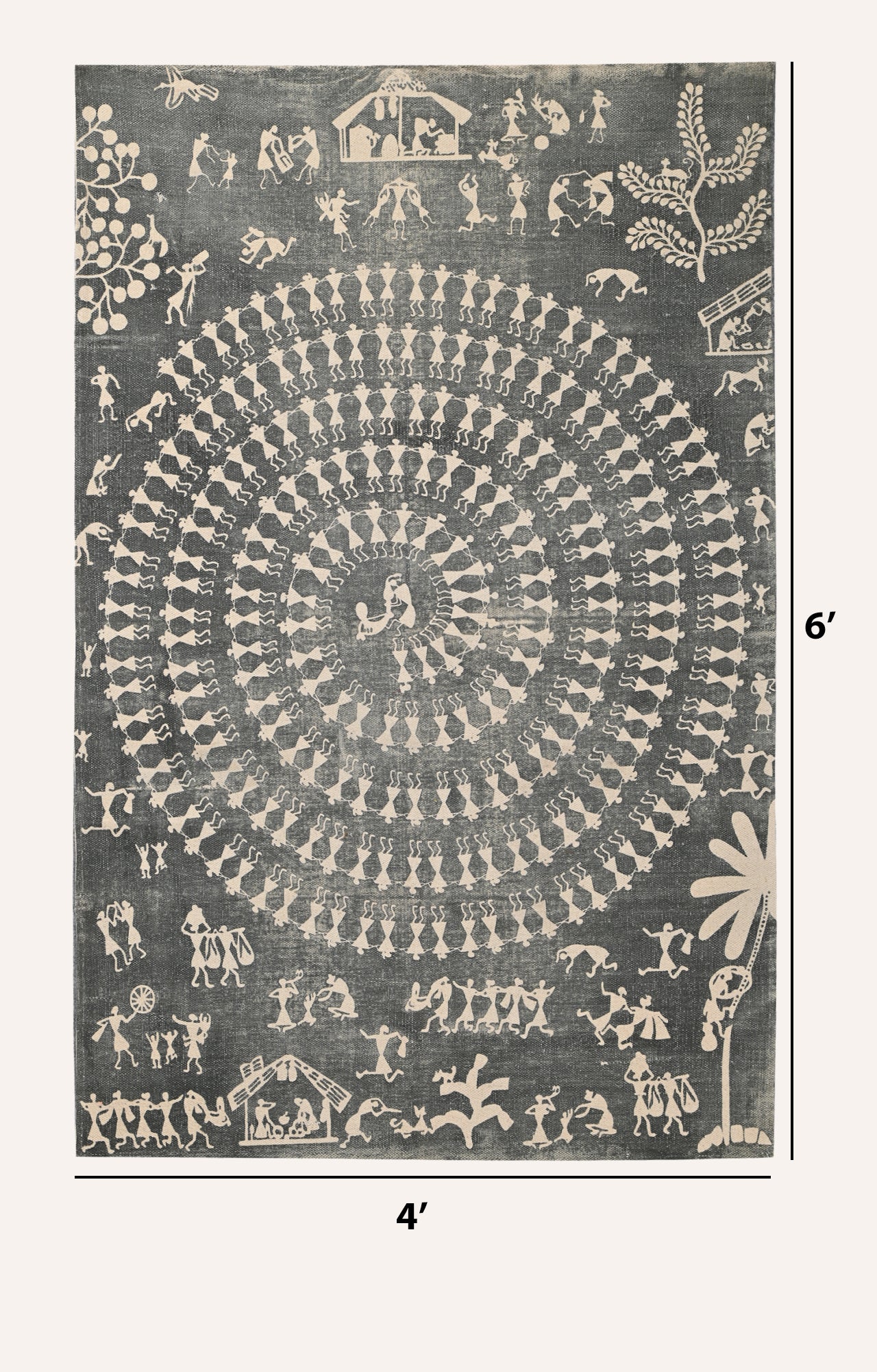 Handwoven Warli Art Printed Rugs