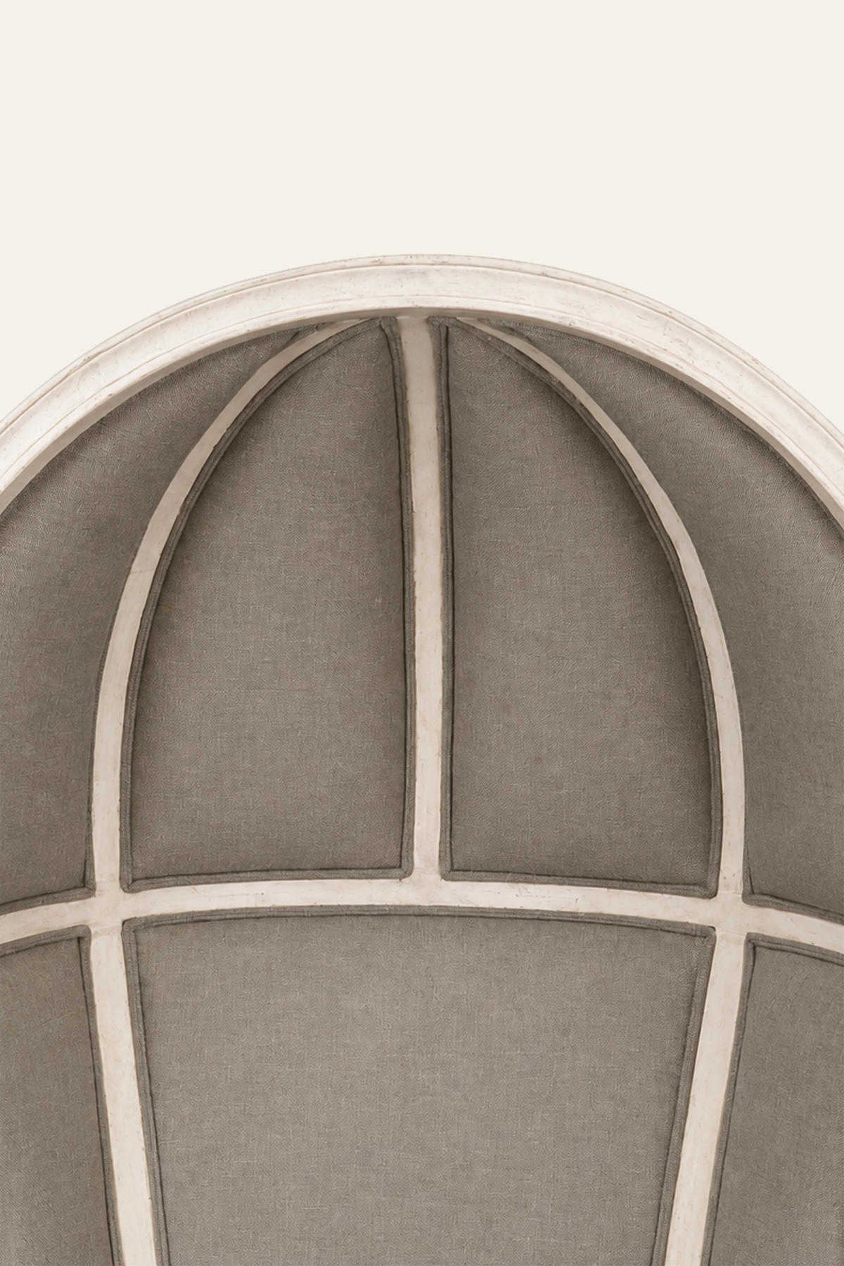 French Style Balloon-Back Upholstered Porter Chair in Muted Gray Fabric