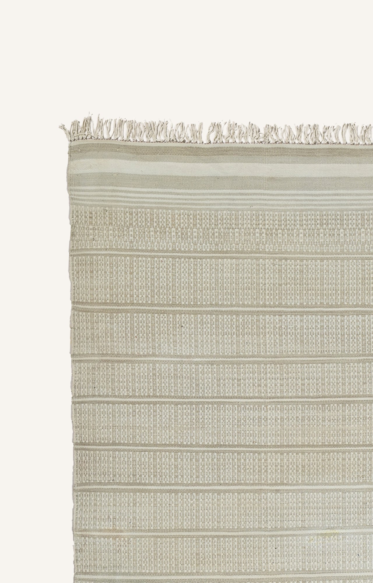 Handcrafted Beige Punjabi Flatweave Durrie