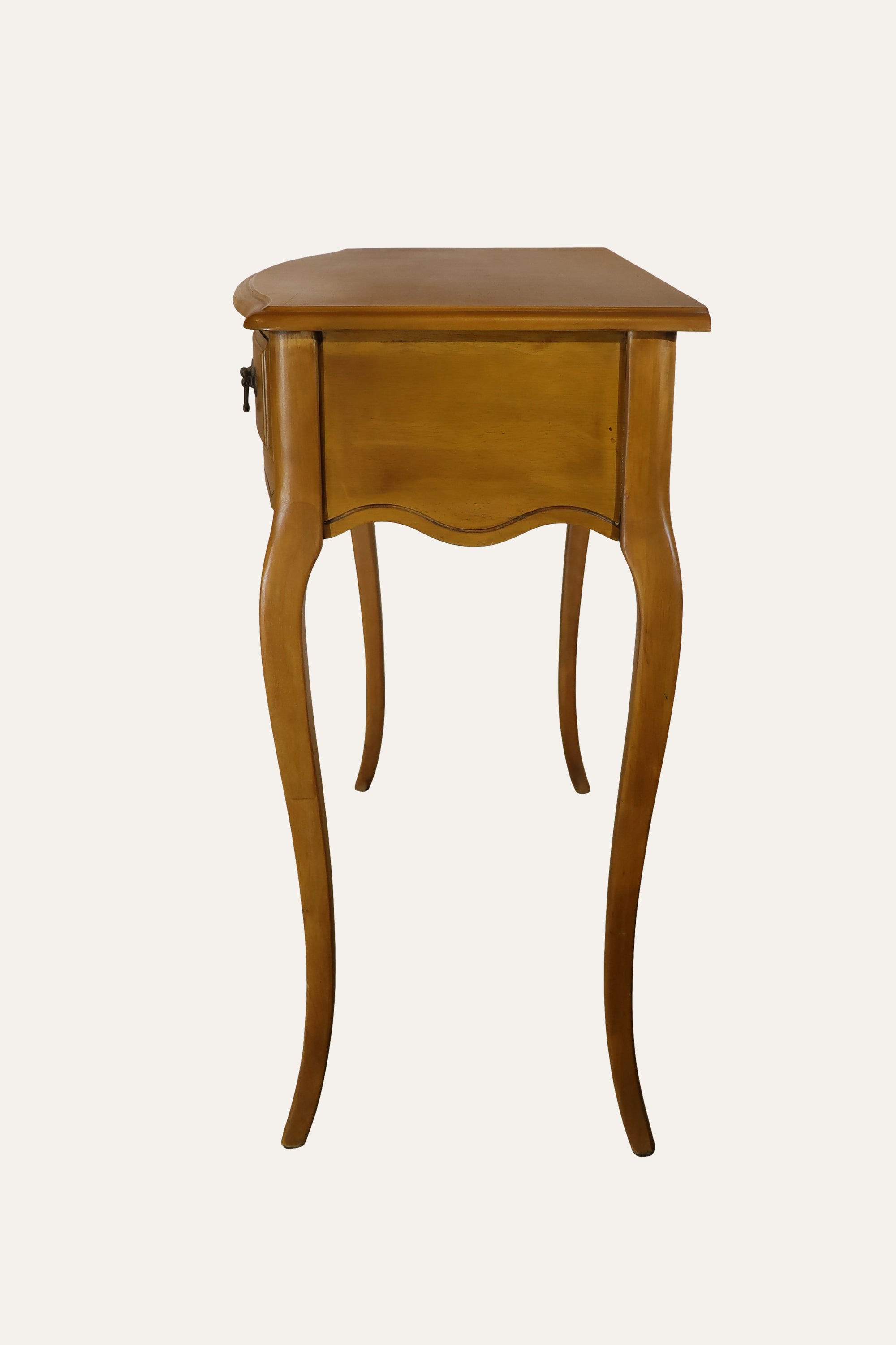 Brown French Provincial 3-Drawer Console Table with Cabriole Legs