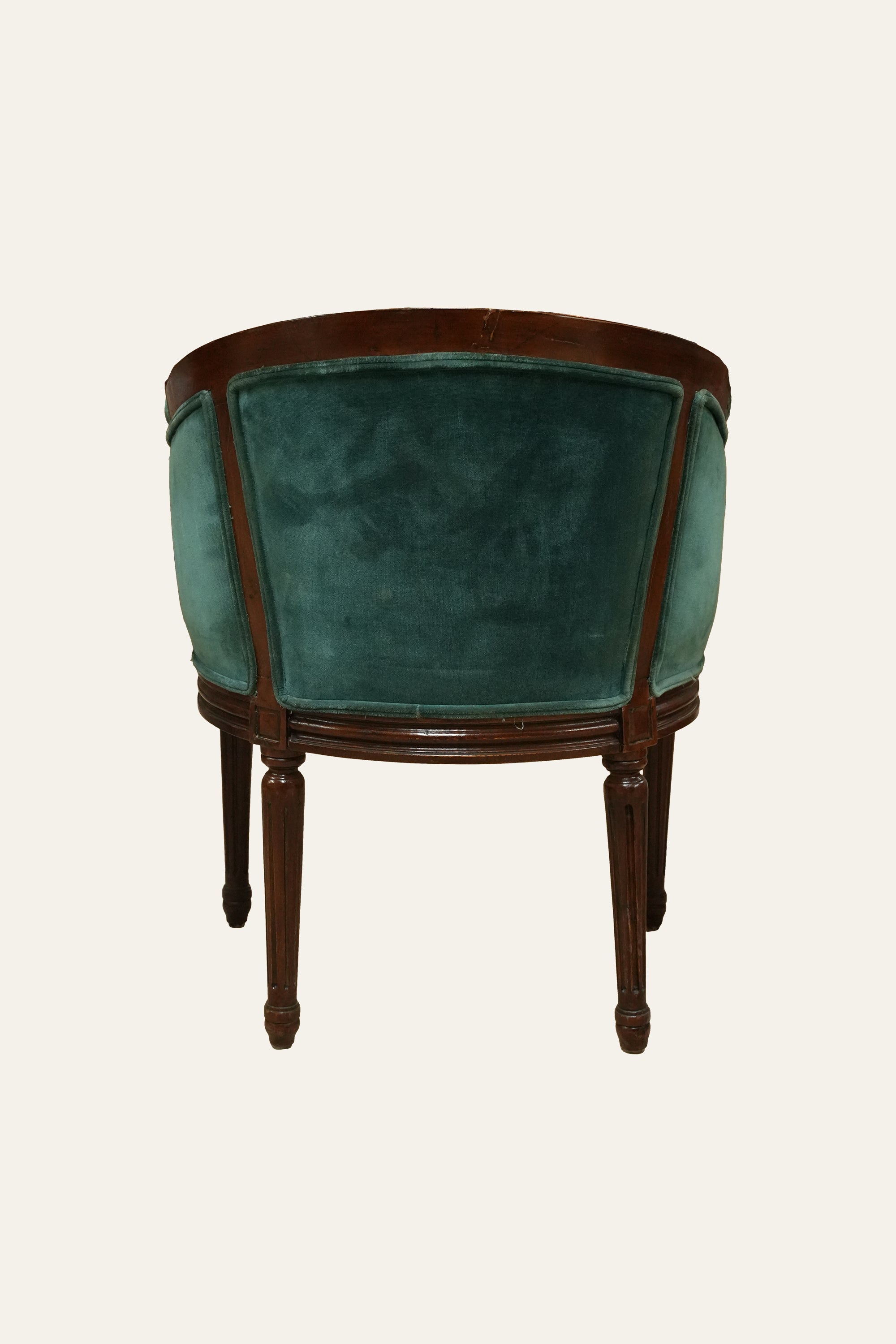 Teal Upholstered Barrel Armchair
