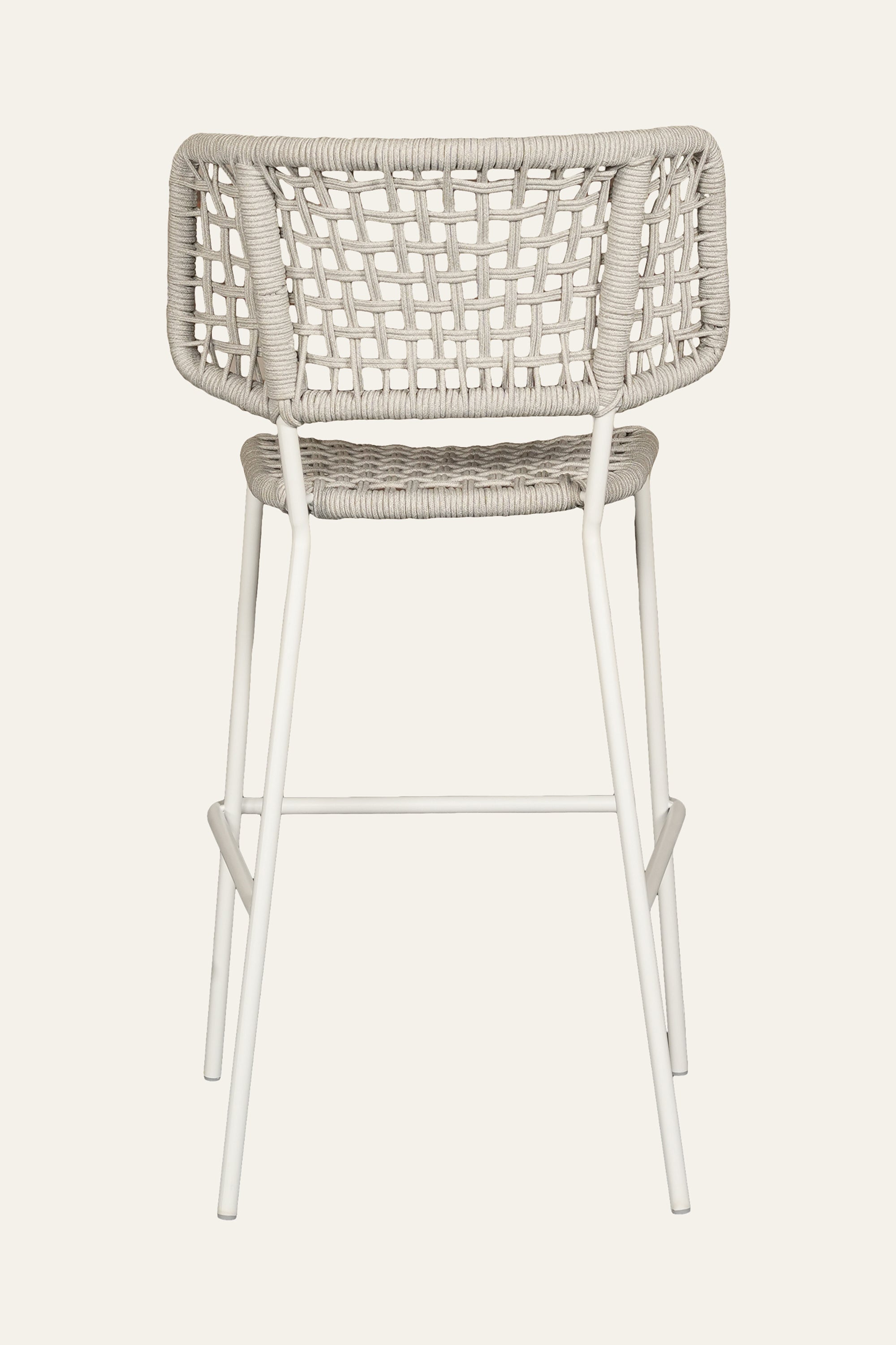 White Metal with Nylon Ropes  Outdoor Bar Chair