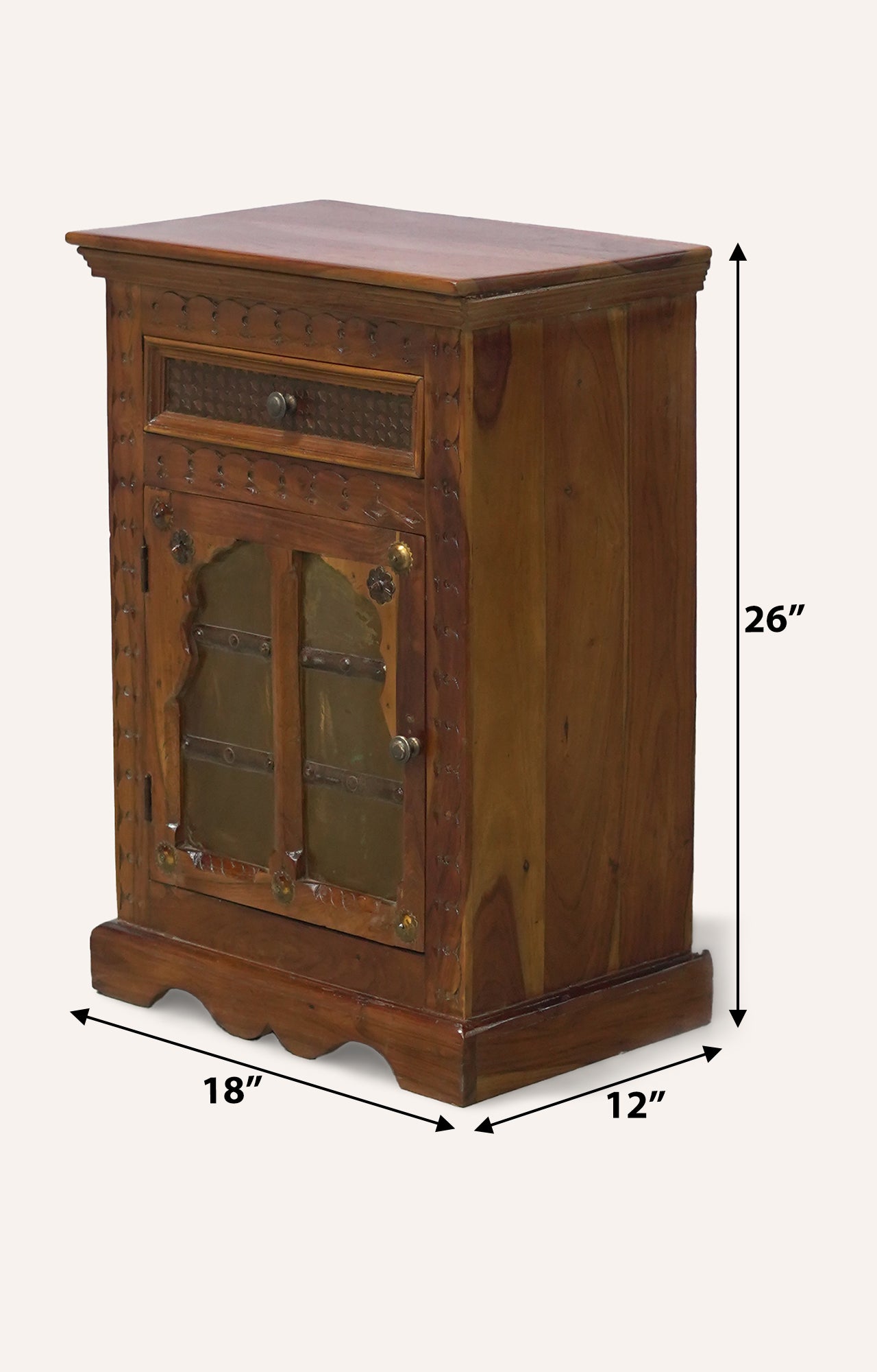 Solid wood cabinet with Jali