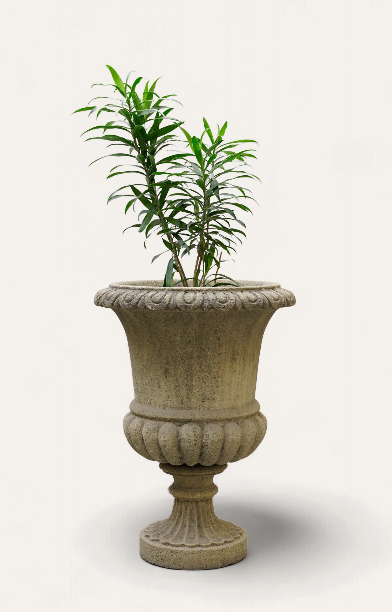 Reconstituted stone garden urns