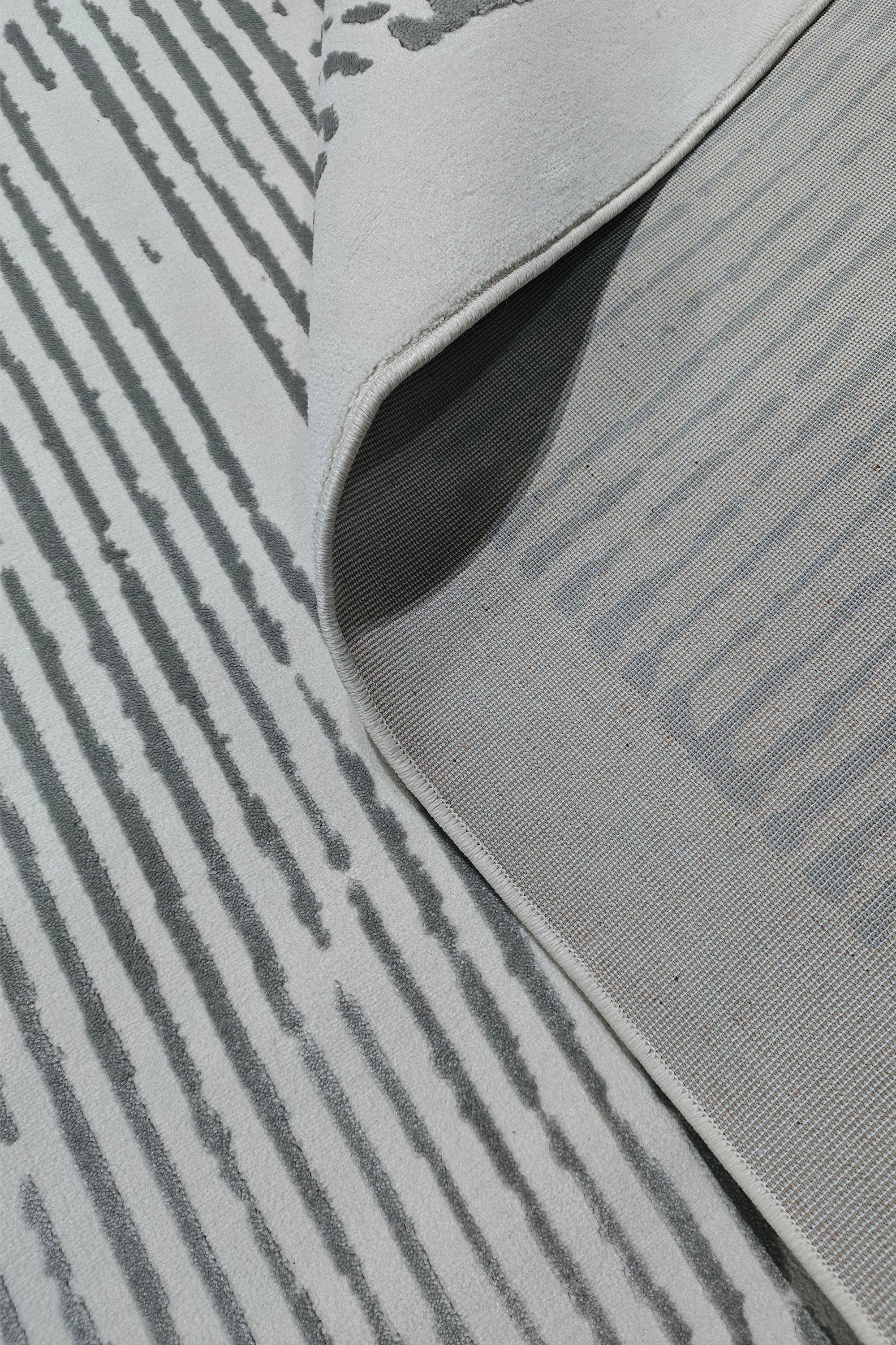 8 x 12 ft Modern Grey Linear Stripe Tufted Area Carpet