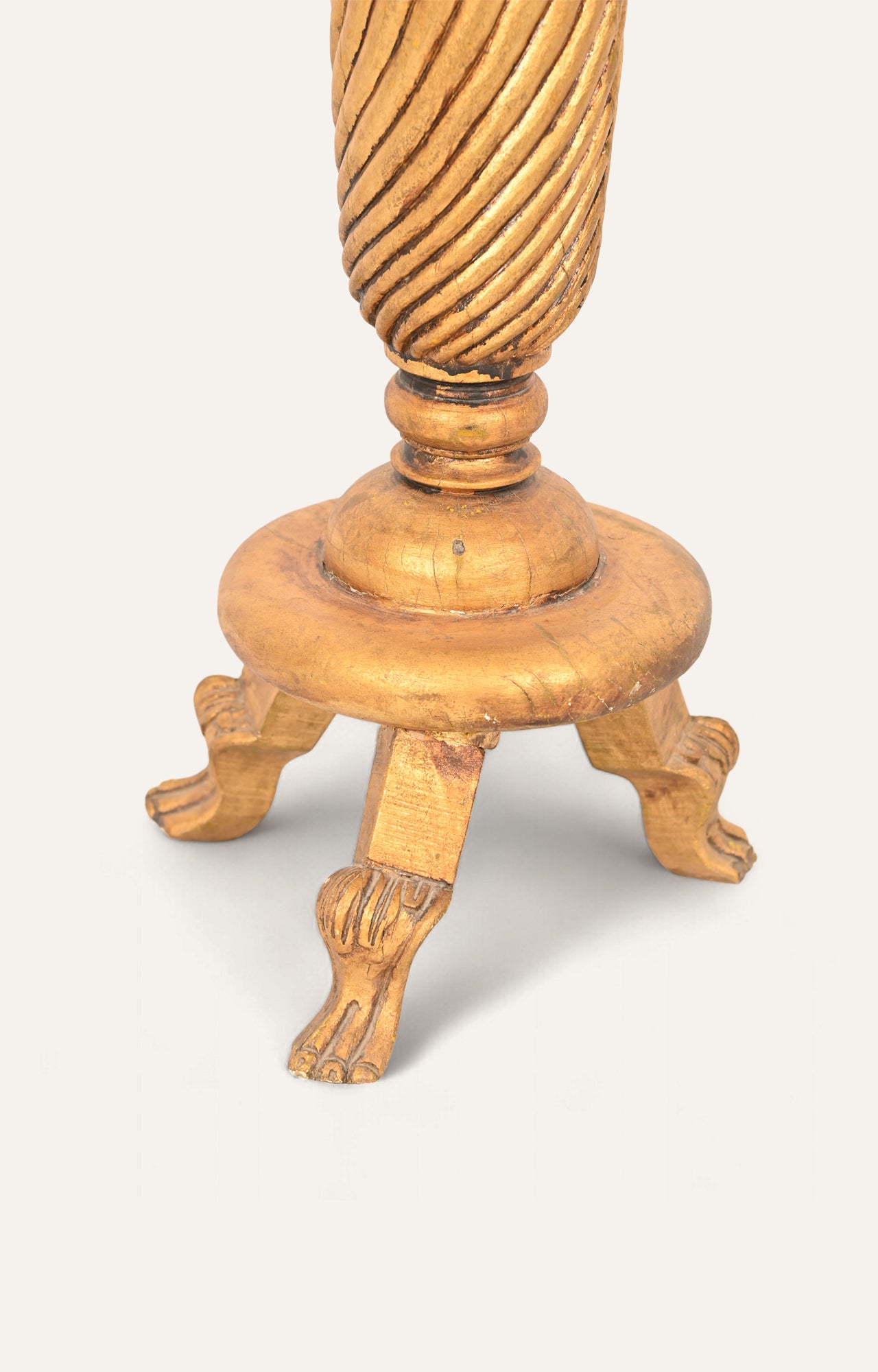 Gilded Three-Legged Pedestal with Square Top