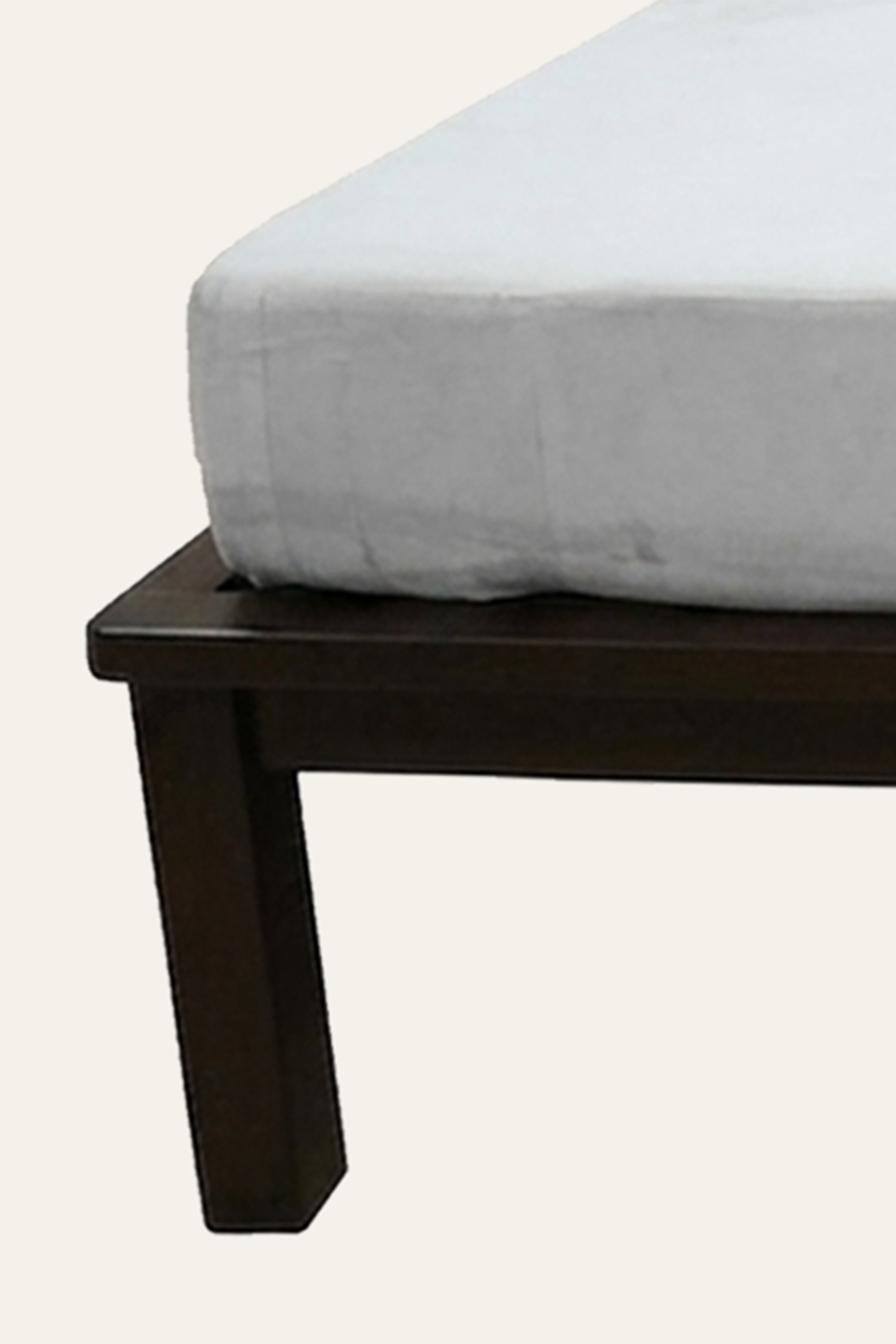 Forest Green Wingback Platform Bed with Dark Wood Frame