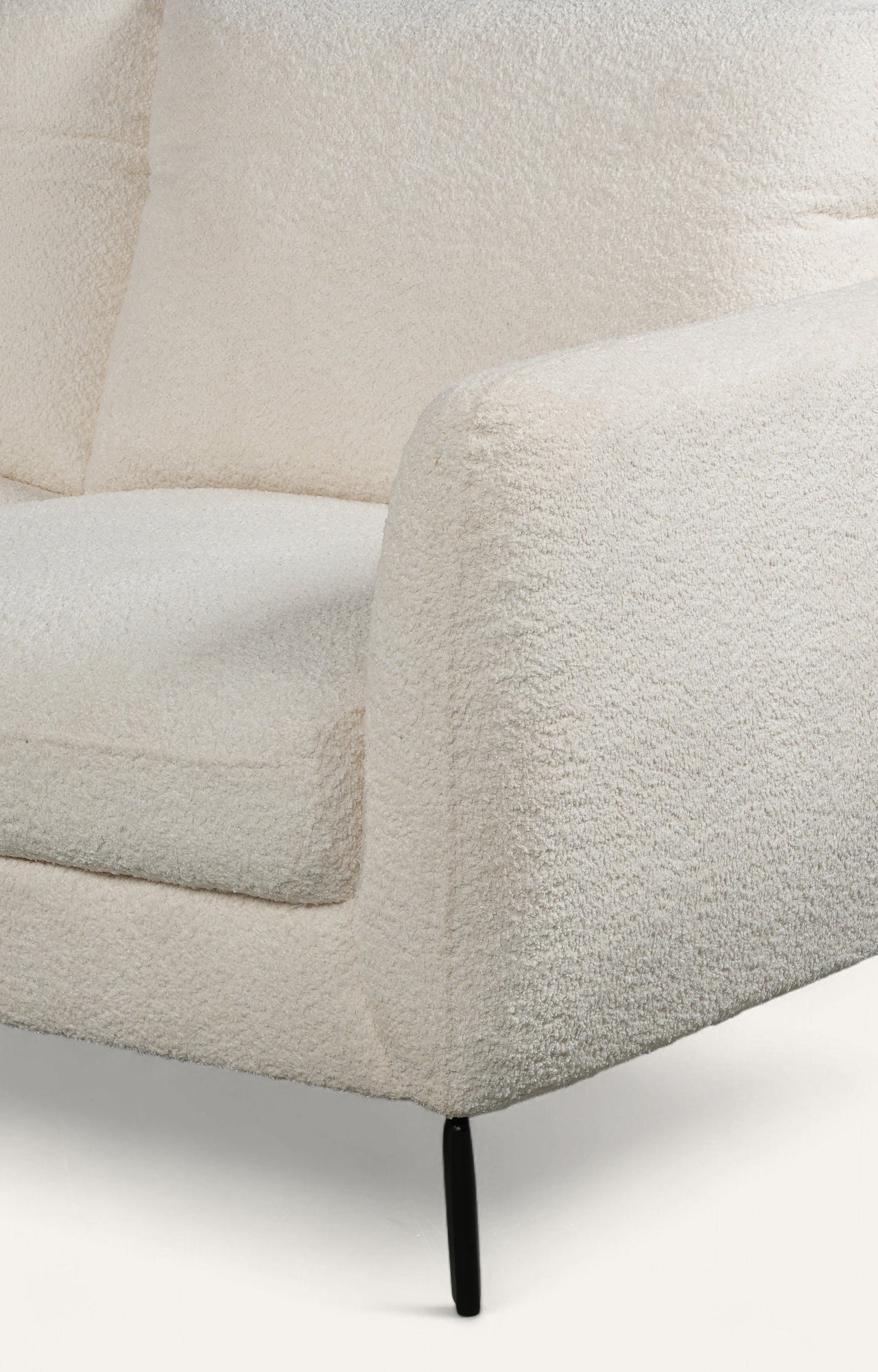 Modern Cream Bouclé Left Sectional Sofa