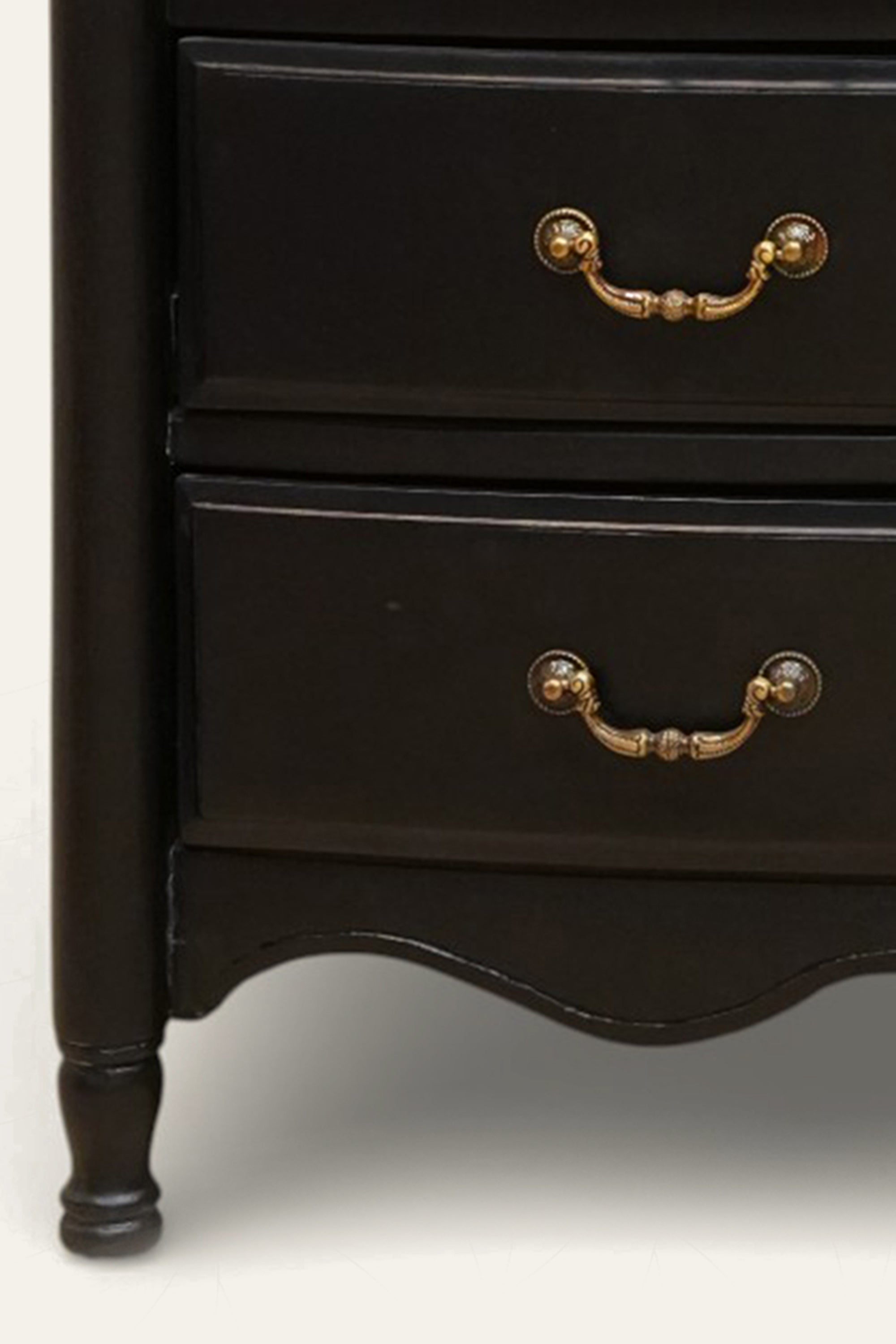 Dual Toned 5-Drawer Chest of Drawers with Brass Handles