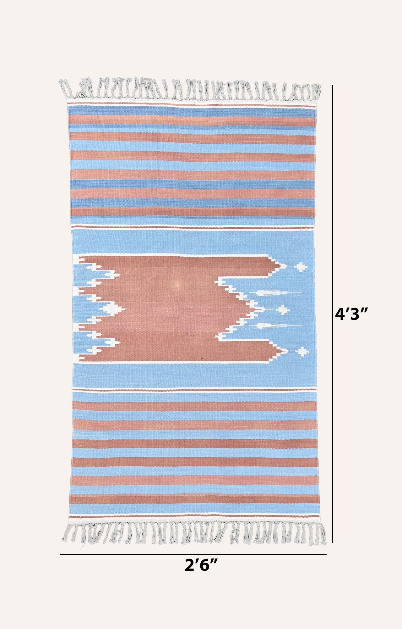 Handwoven Cotton 4.3x2.3 Ft. Reversible Flat Weave Prayer Rug