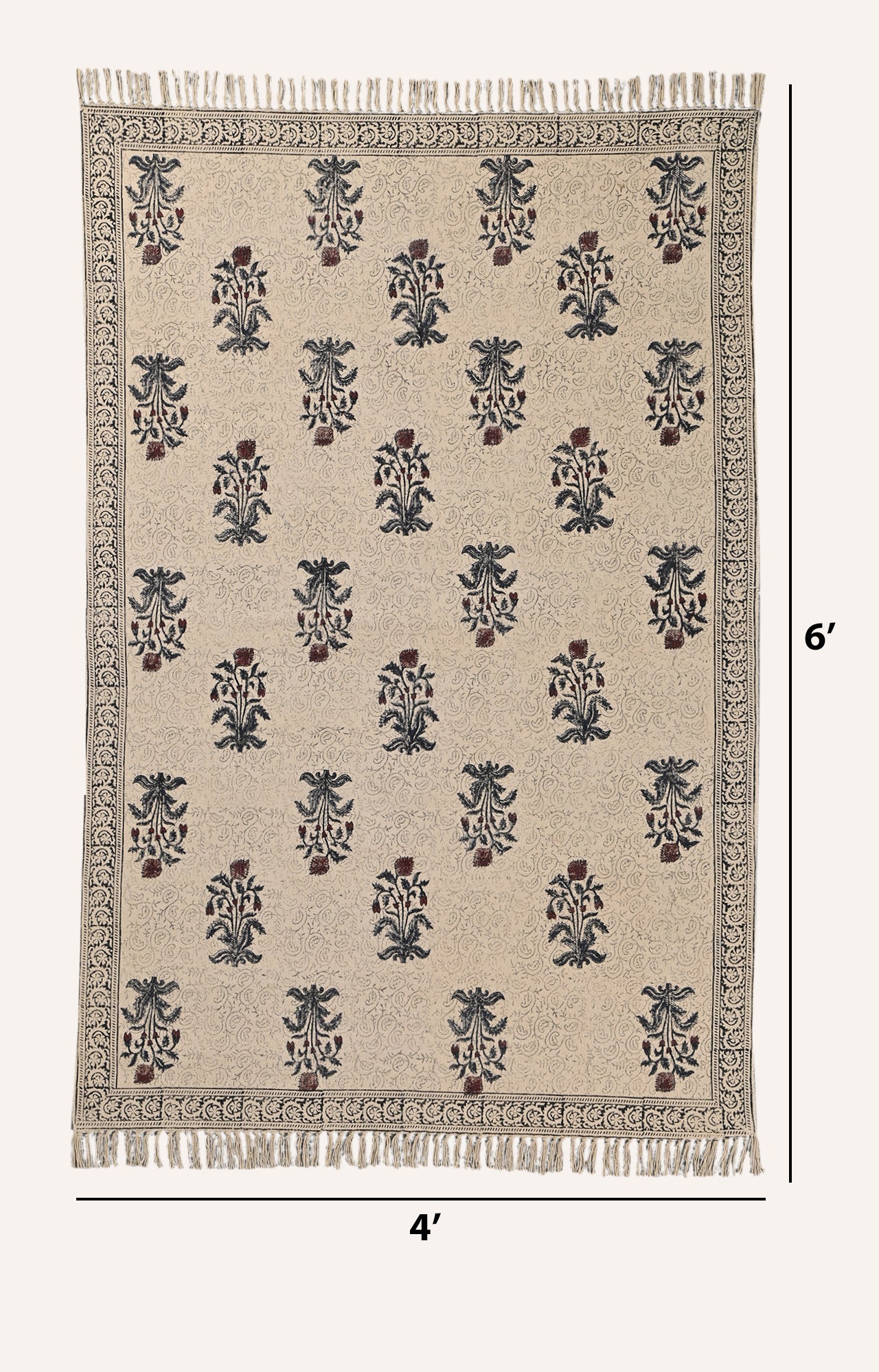 Handwoven Rug with Living Root Motif Design