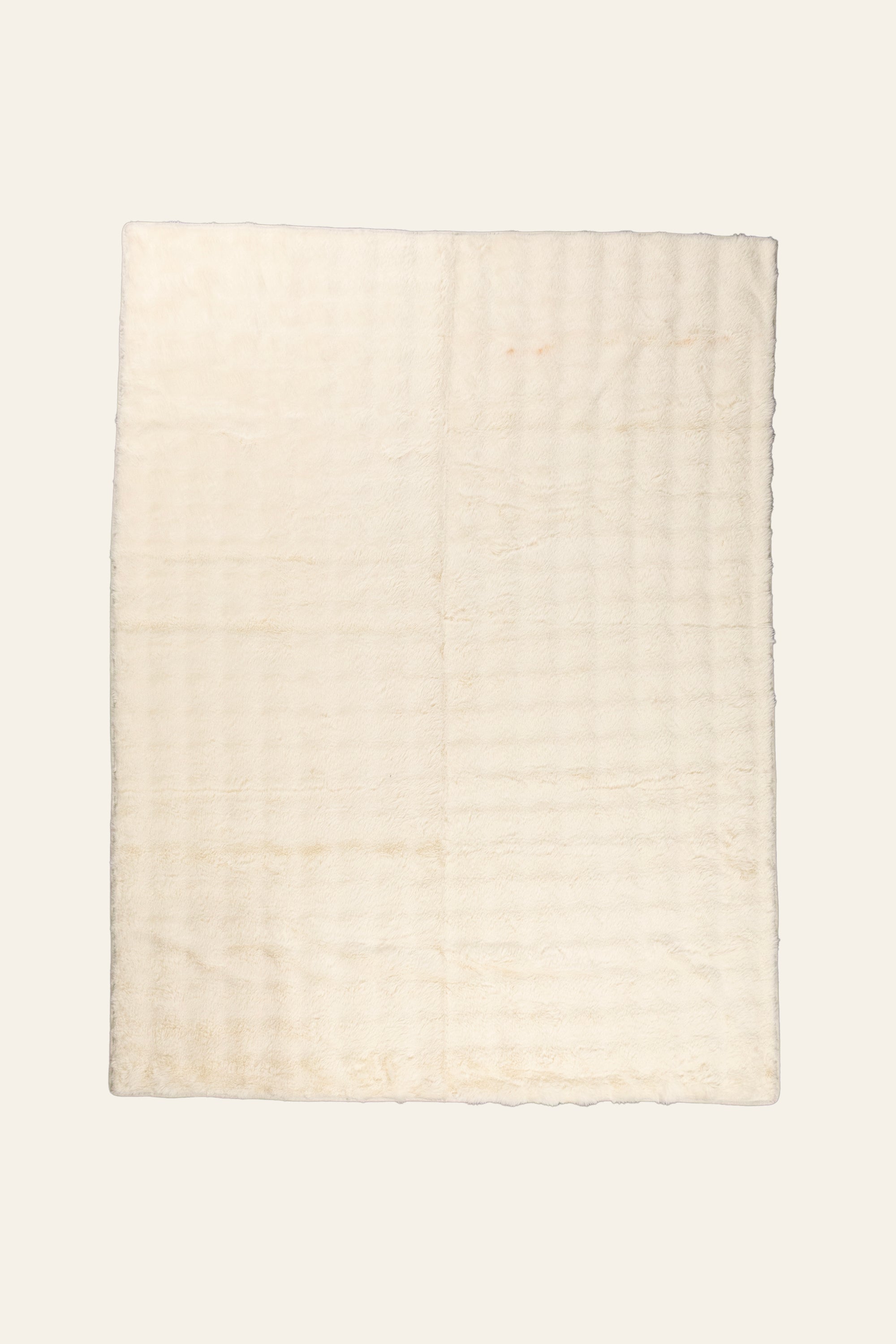 Ivory Cream Fur Throw Blanket for Bed & Lounge