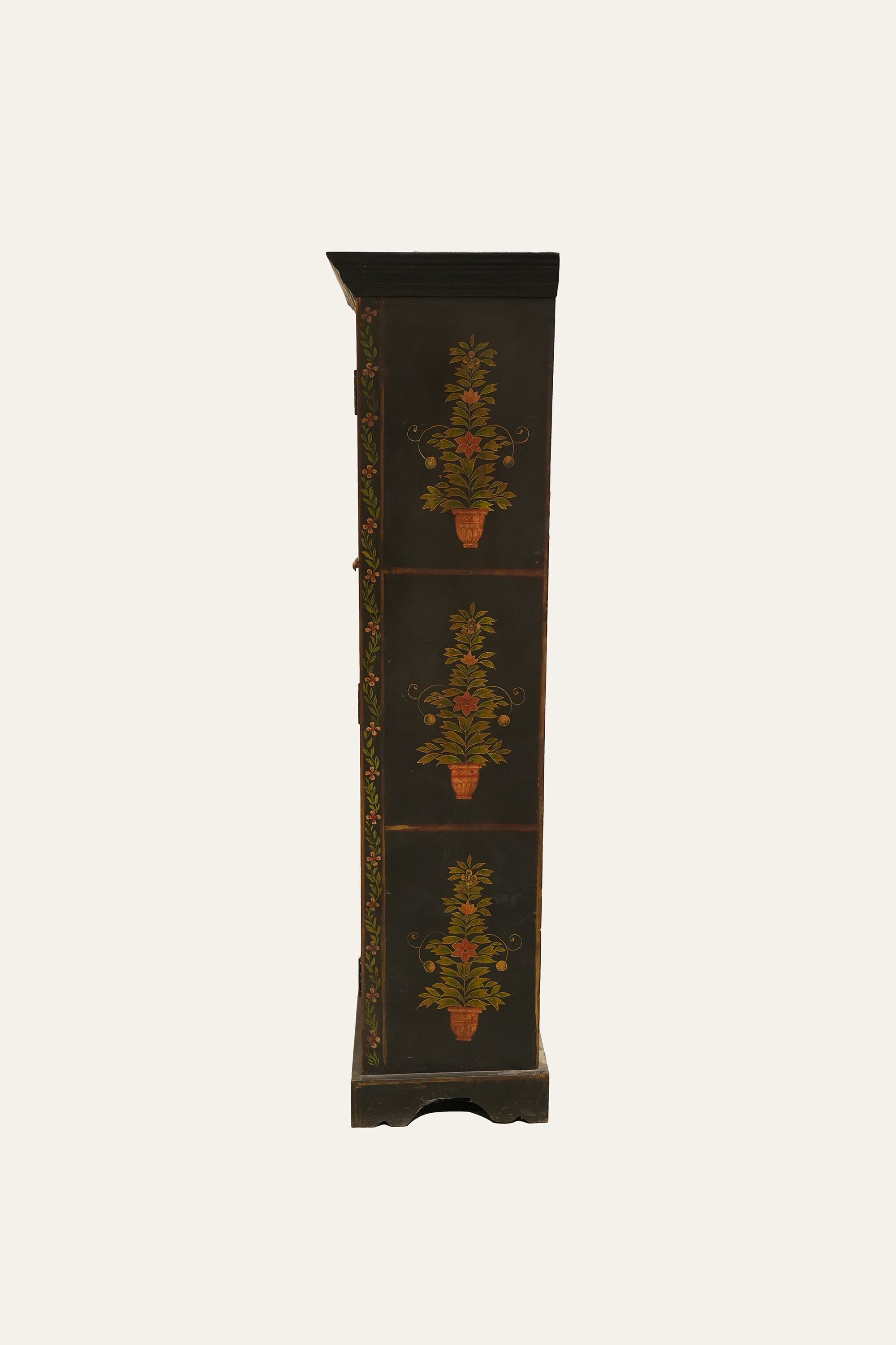 Rajasthani Style Traditional Wooden Wardrobe with Glass Panels
