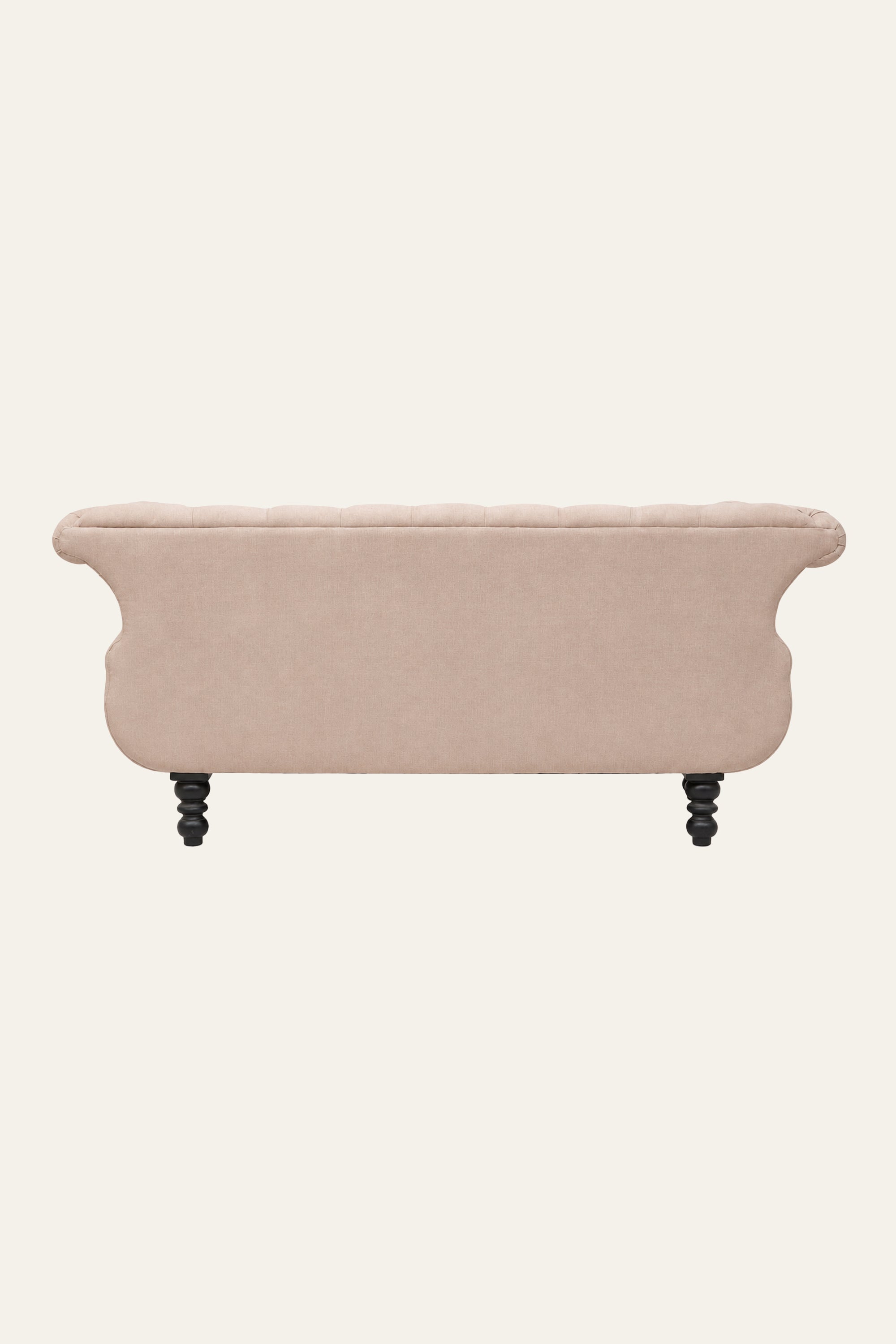 Brown Rolled Arm 2-Seater Tufted Sofa