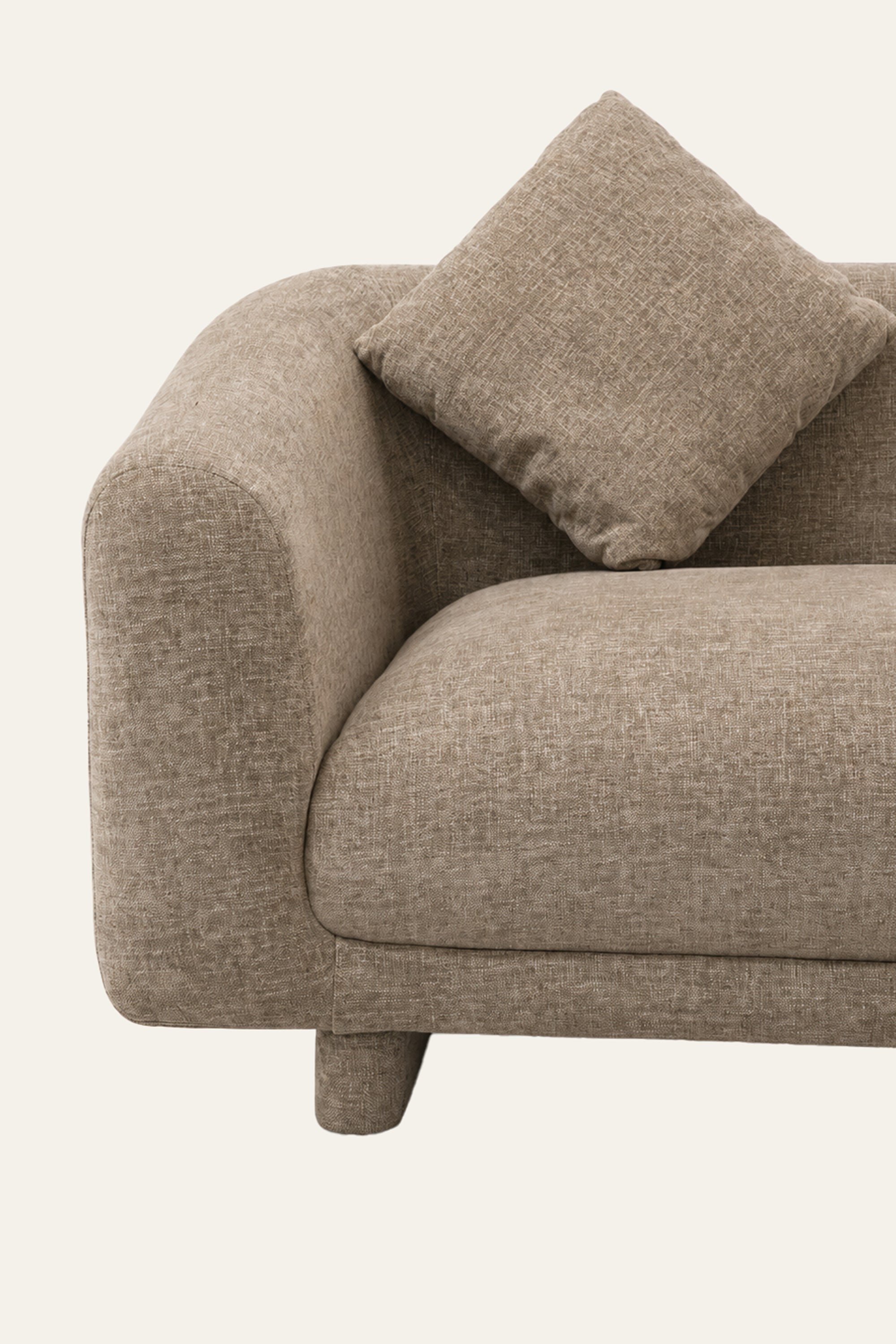 Taupe Track Arm Sofa for Family Living Rooms