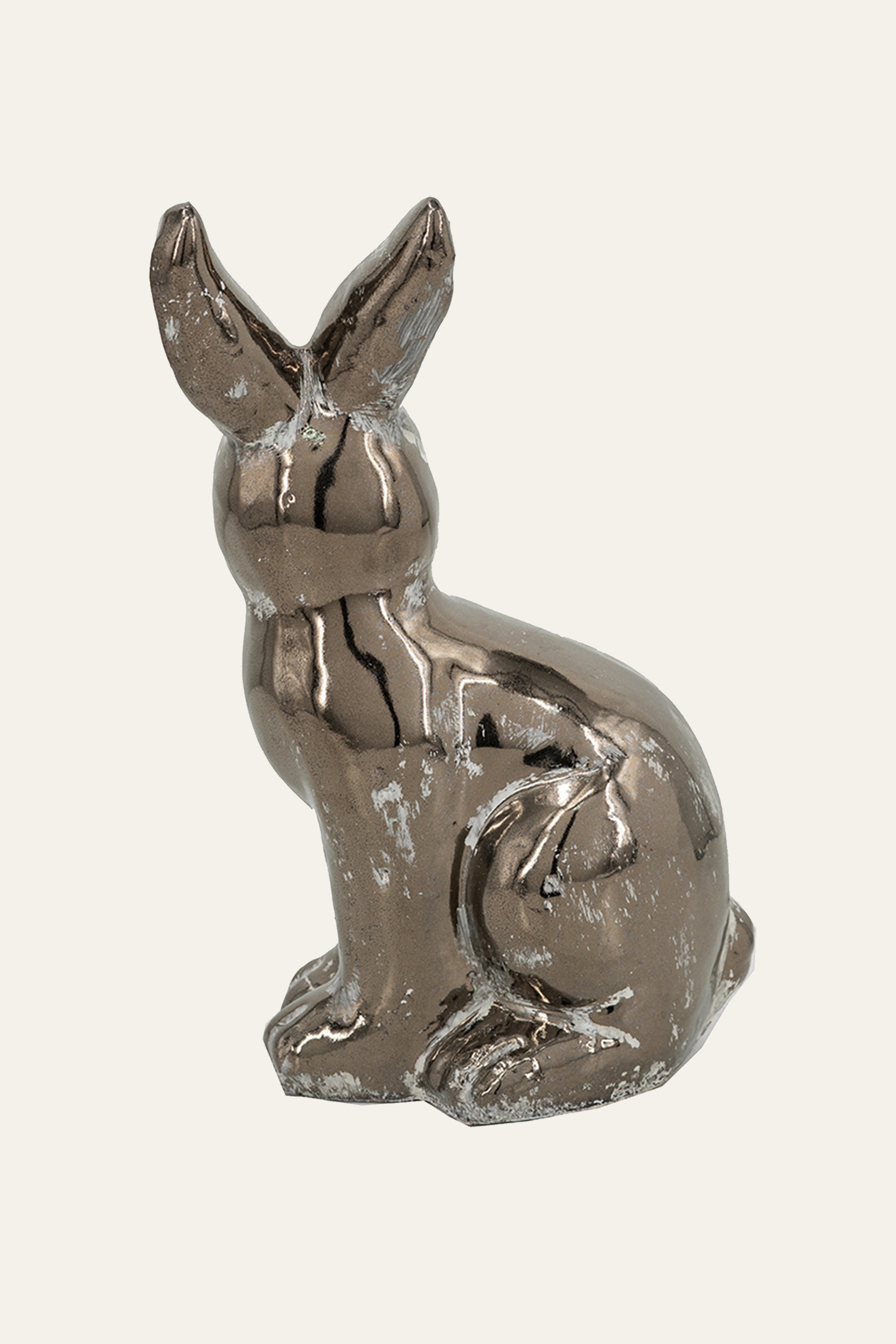 Rabbit Figurine in Distressed Finish for Modern Home Decor