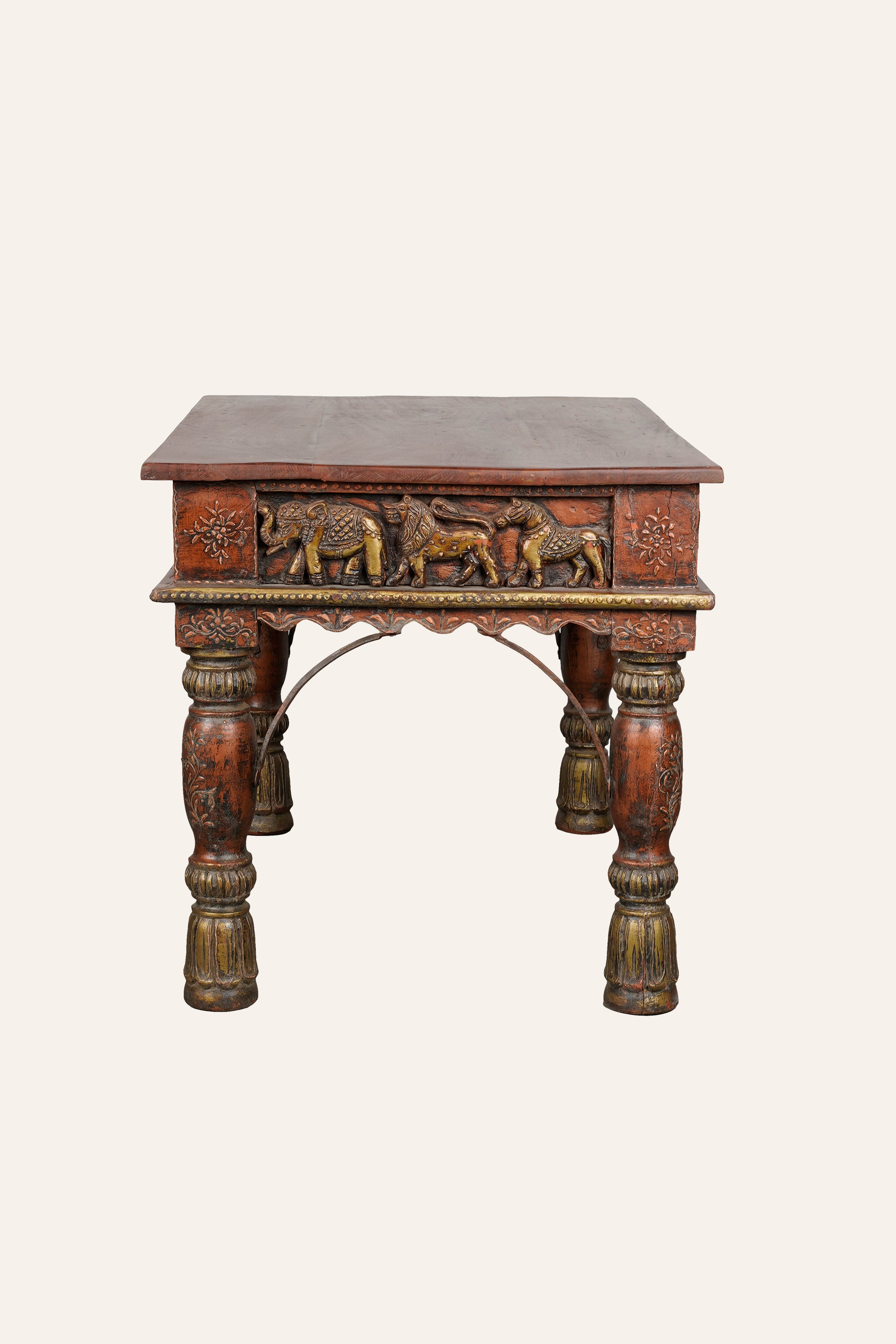 Rajasthan Style Animal Carved Coffee Table