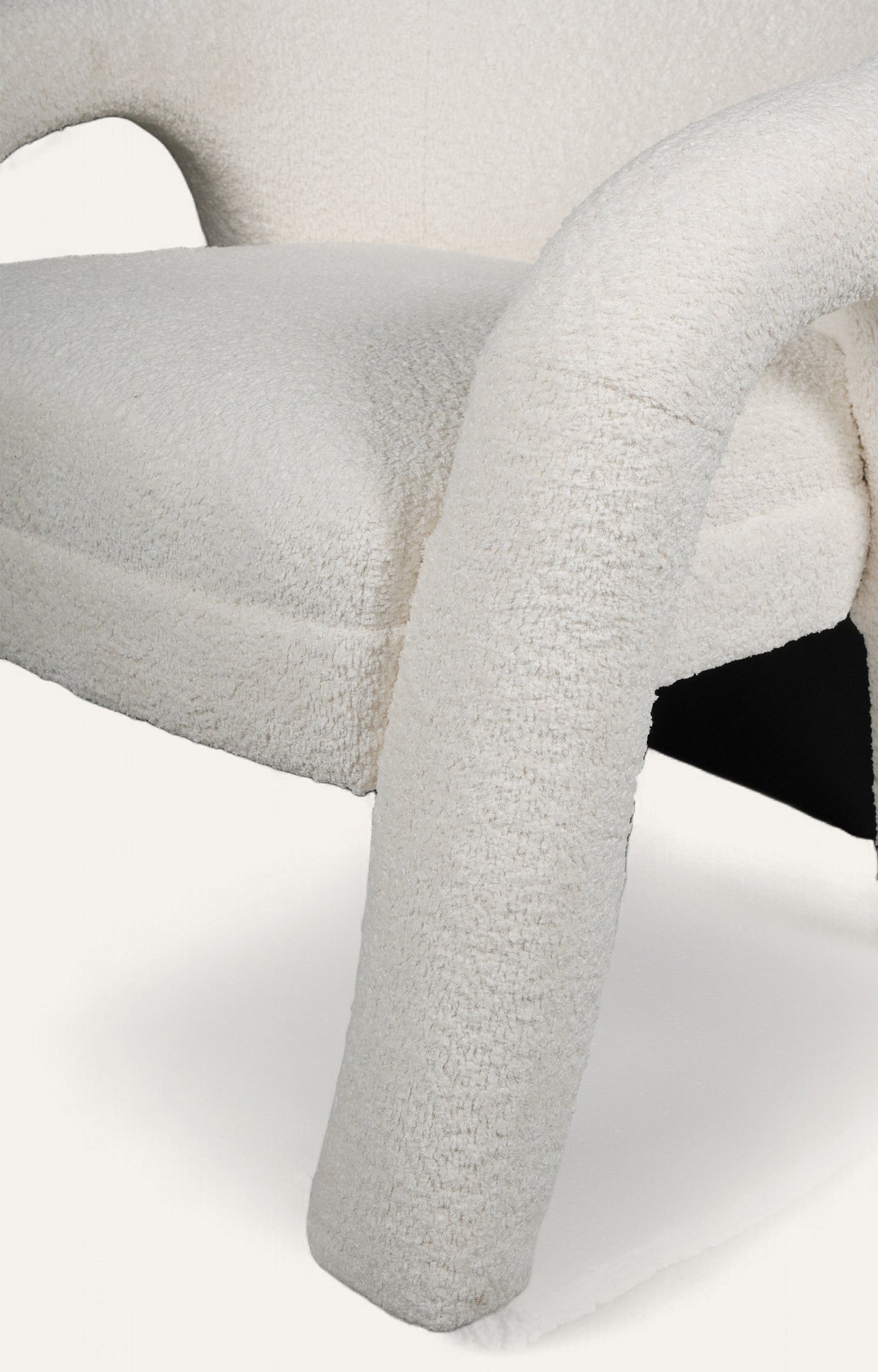 Modern Bouclé Curved Arm Lounge Chair