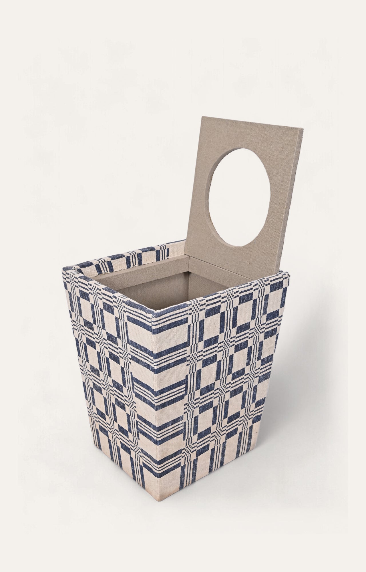 Cubic Handwoven Upholstered Laundry Bin