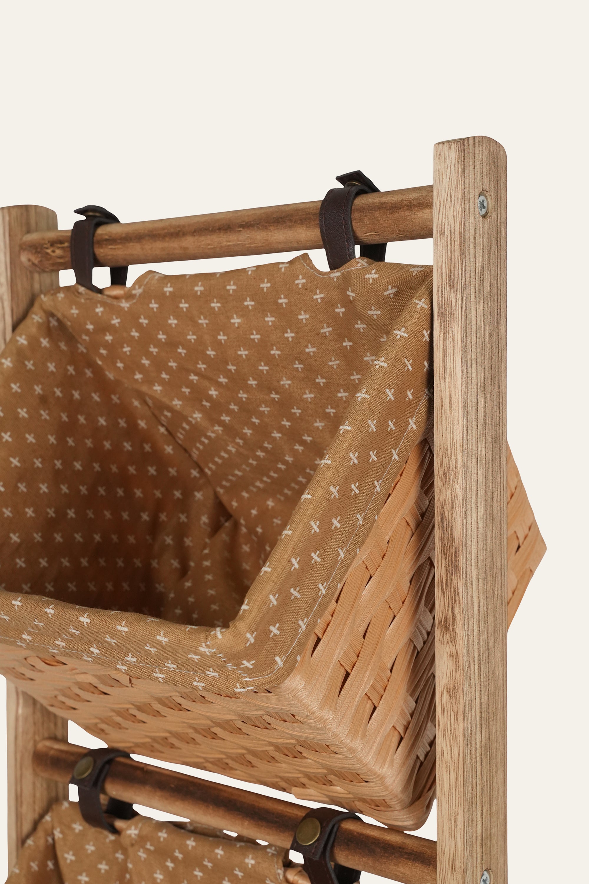 3-Tier Wooden Storage Basket Organiser for Homes