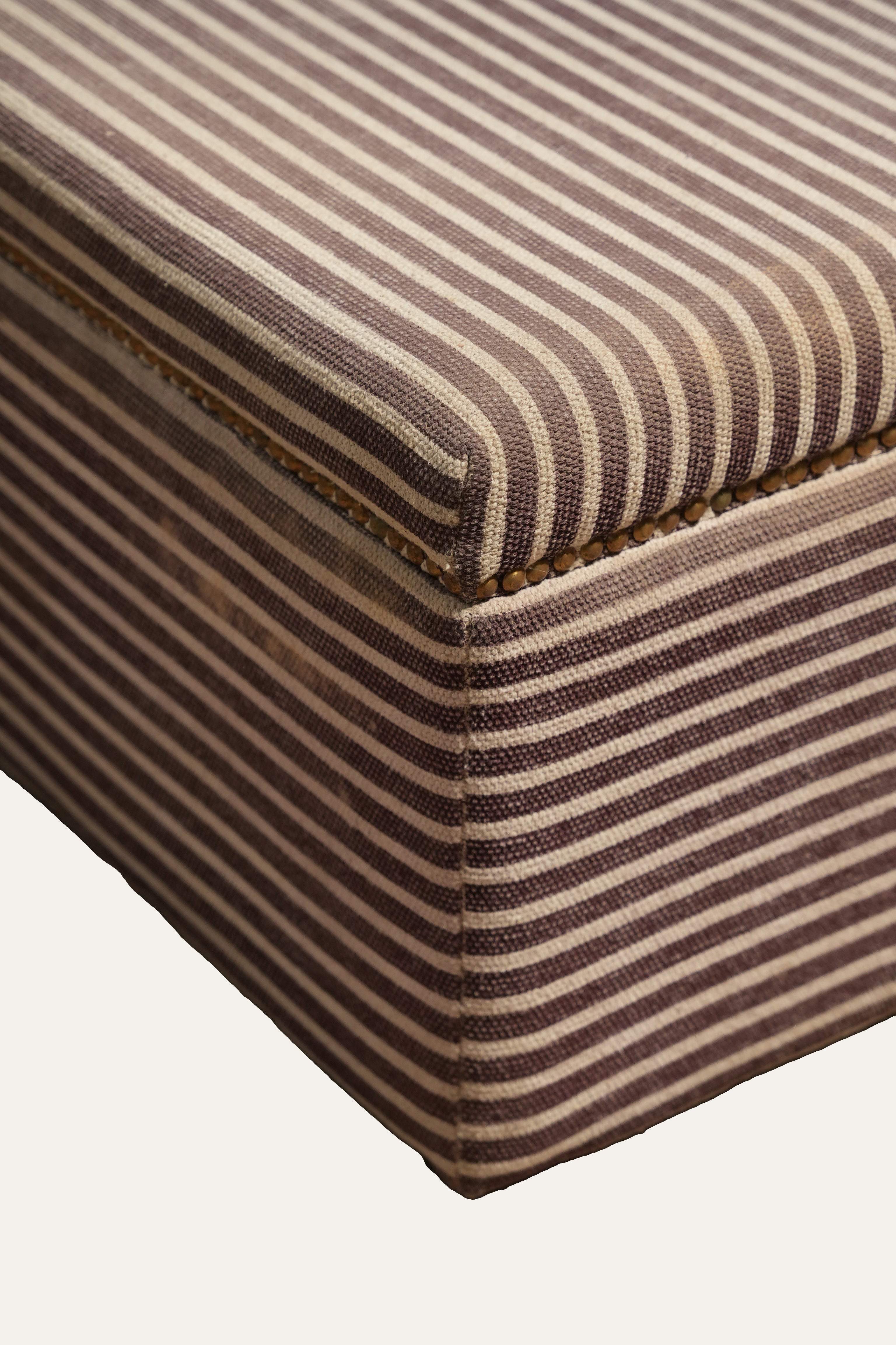 Striped Woven Dhurrie Storage Trunk For Living Room