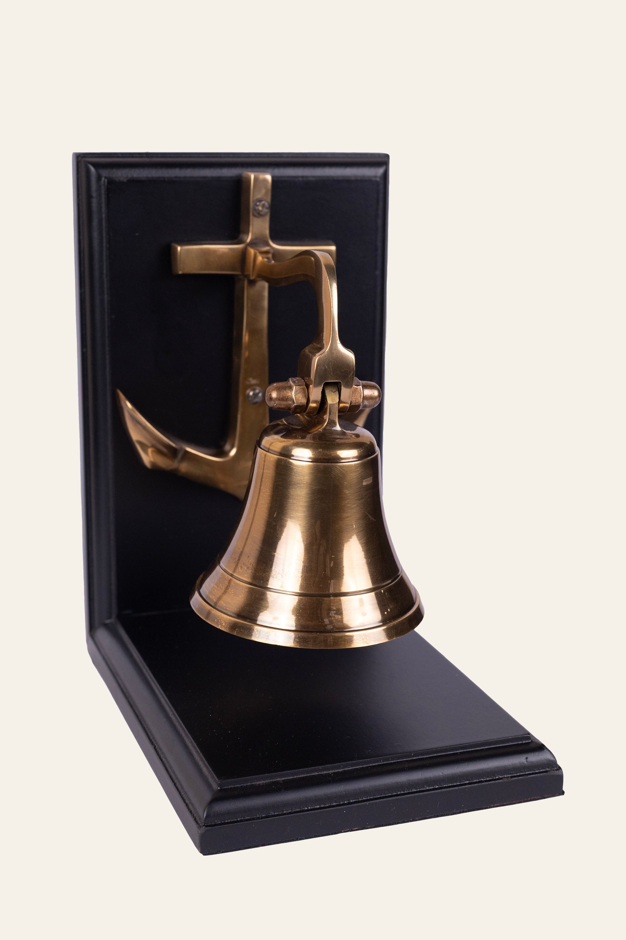 Brass Anchor Bell Bookends Set of 2
