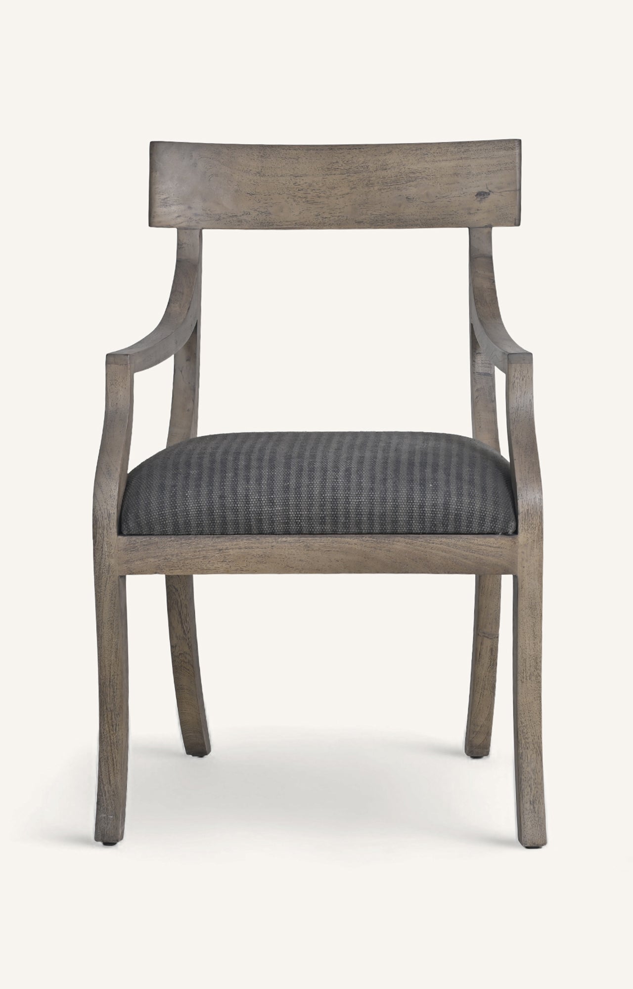Wooden chair with a patterned cushion 