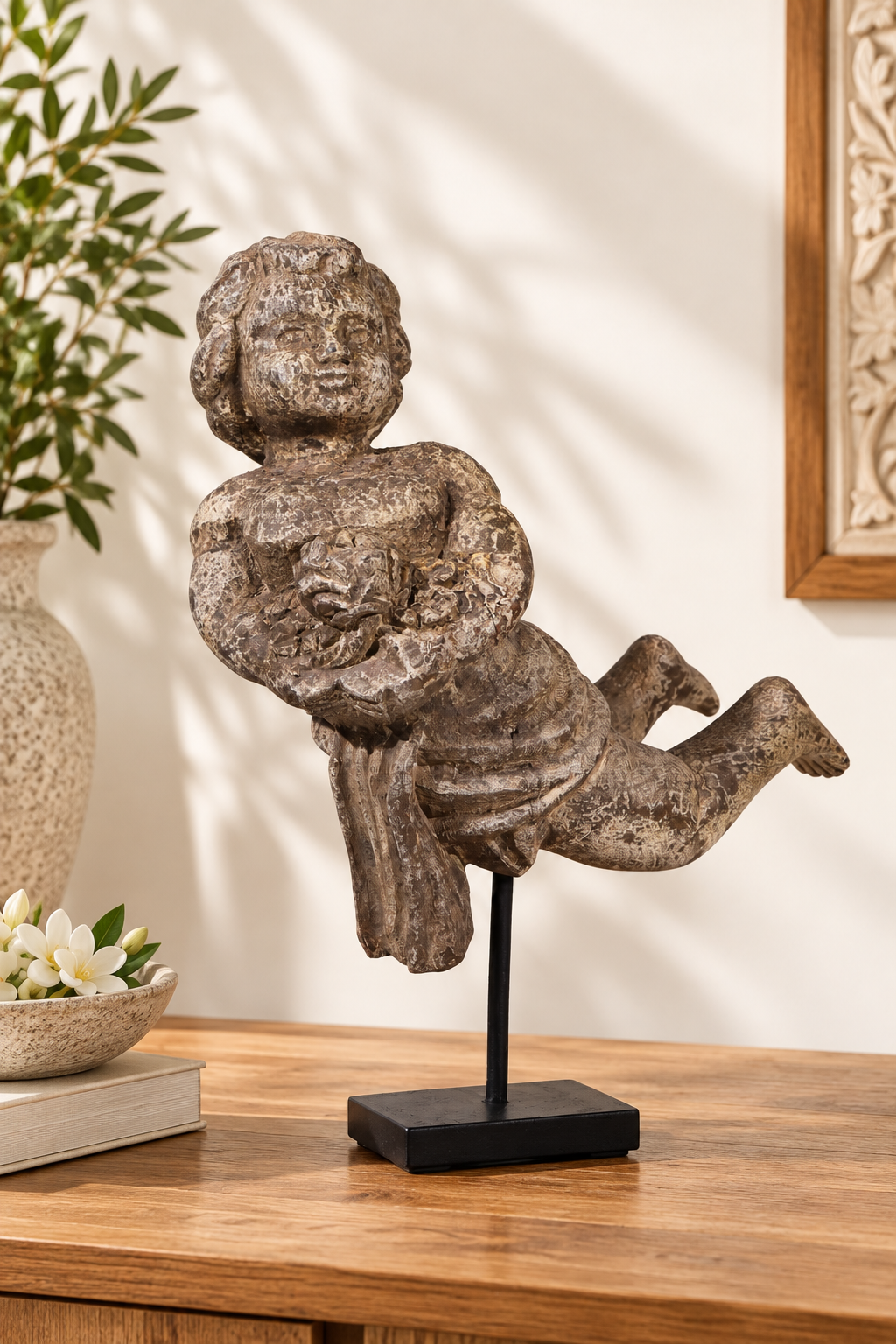 Cherub Figure on Museum-Grade Stand | French Decor for Homes