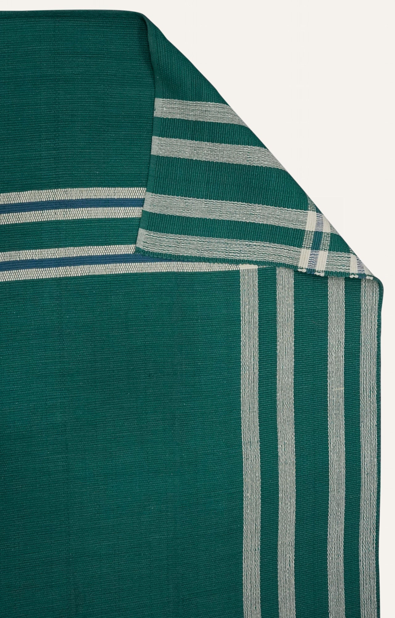 Cotton Rug with Striped Border