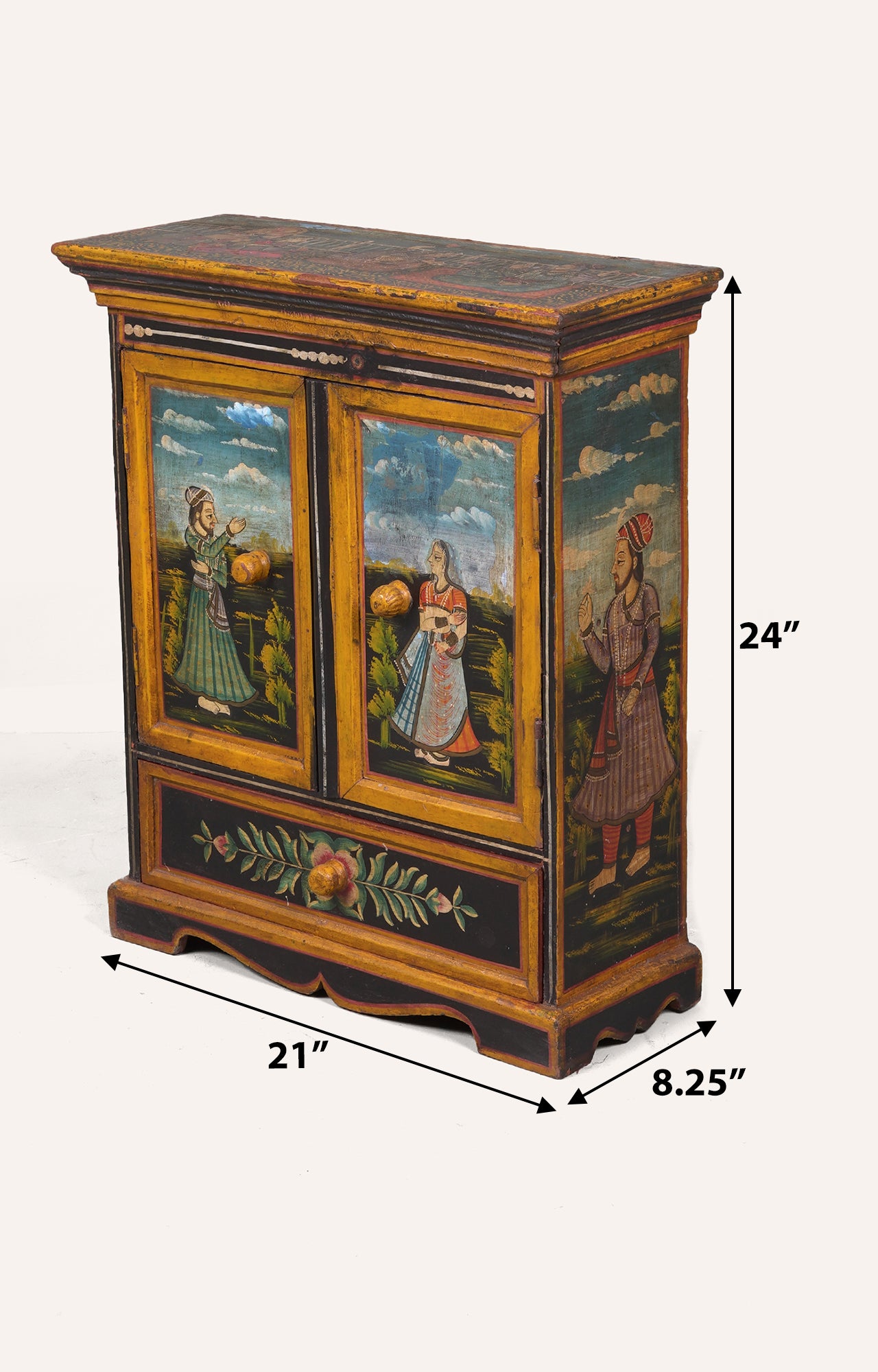 Hand-Painted Wooden Cabinet