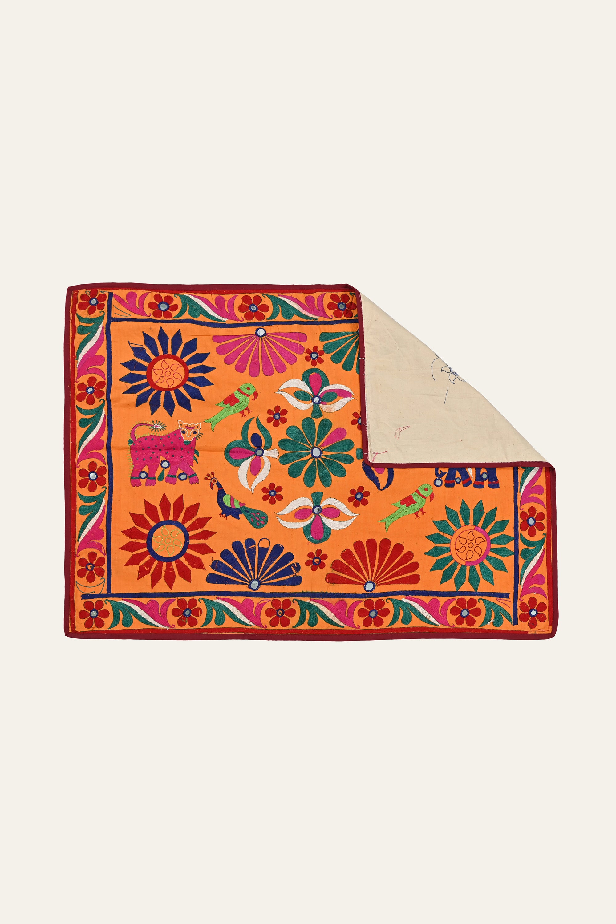 Hand Embroidered Elephant Wall Hanging | Kutch Textile