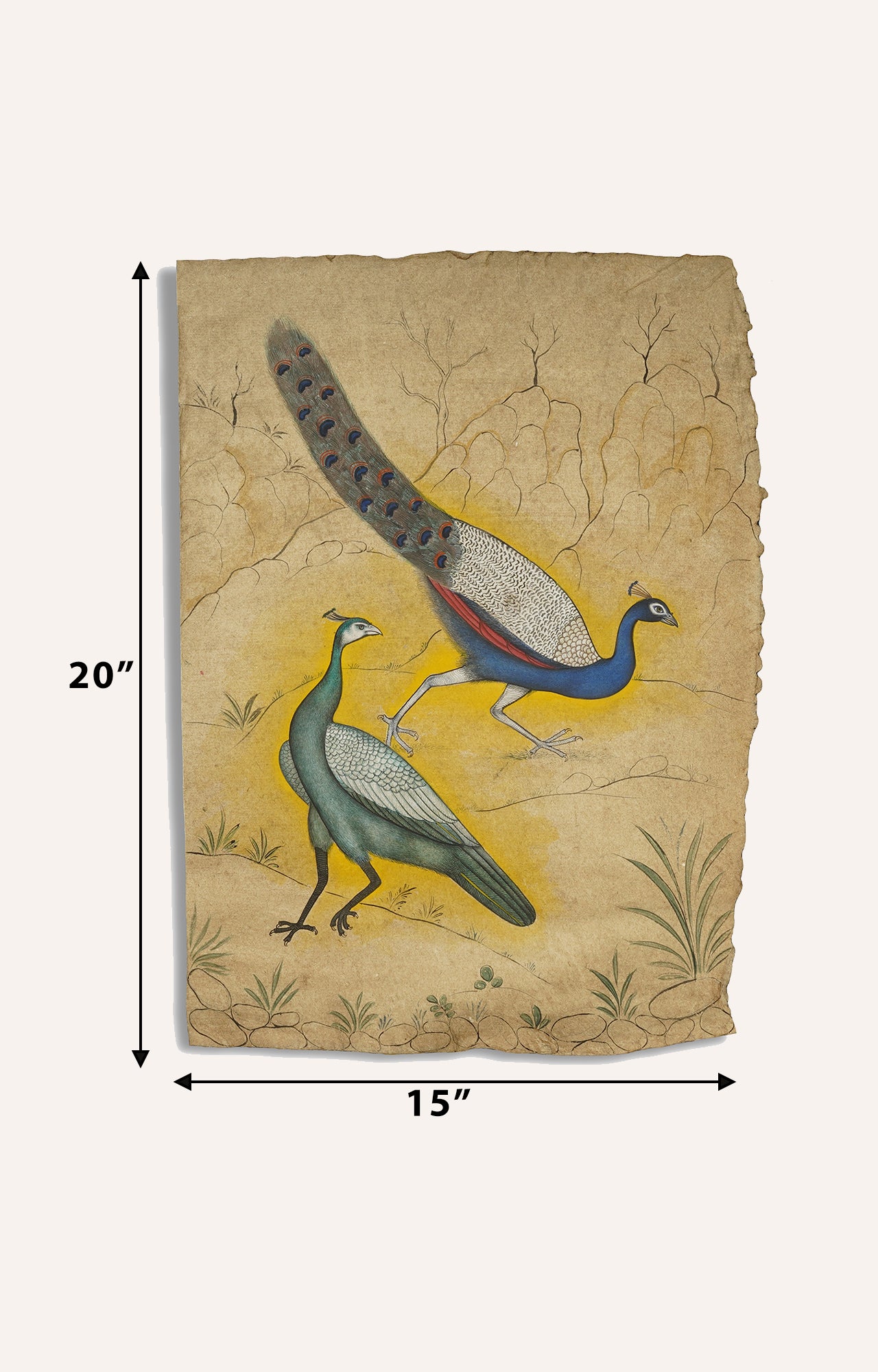 Handmade Rajasthani Peacock Painting