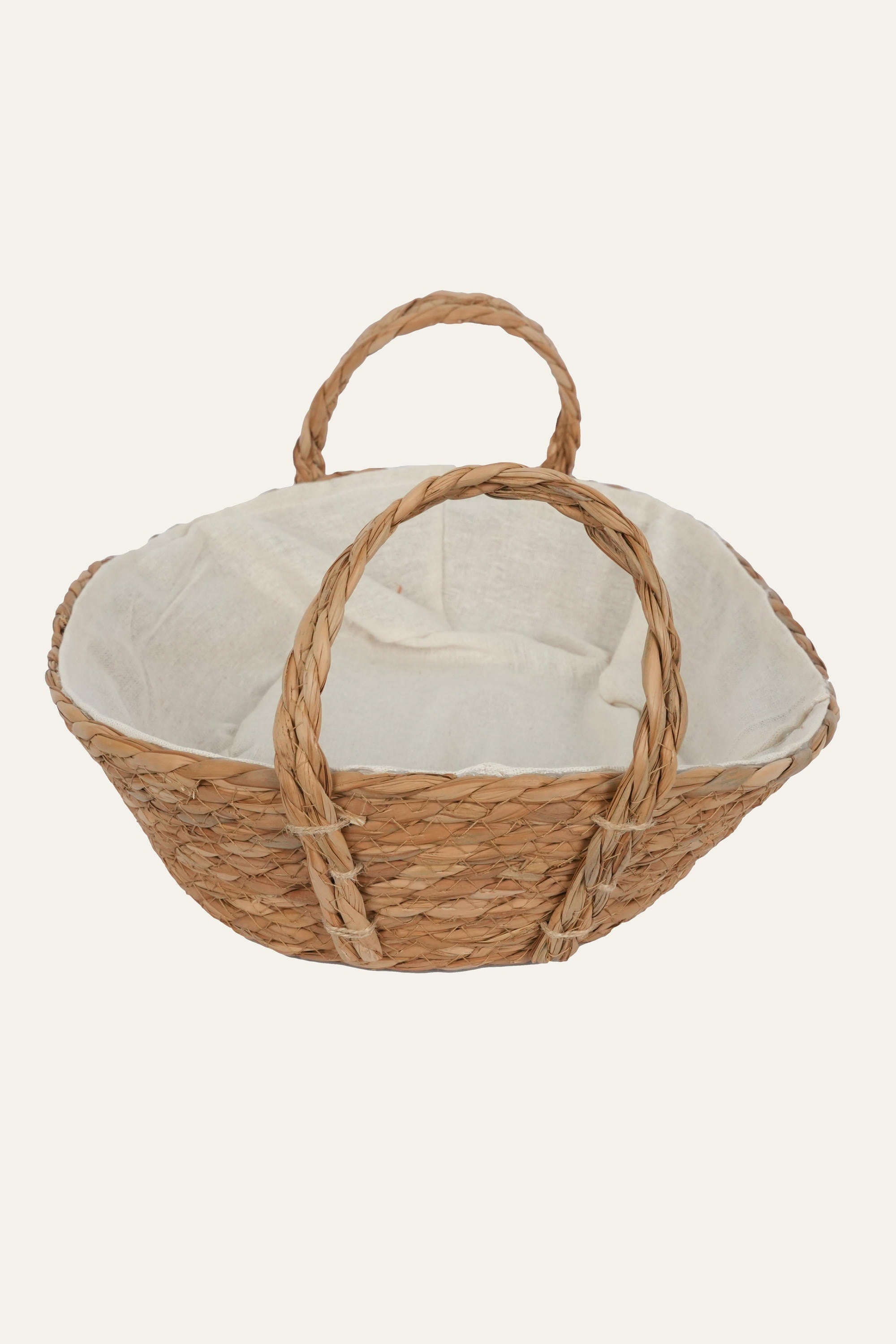 Round Storage Basket with Fabric Liner