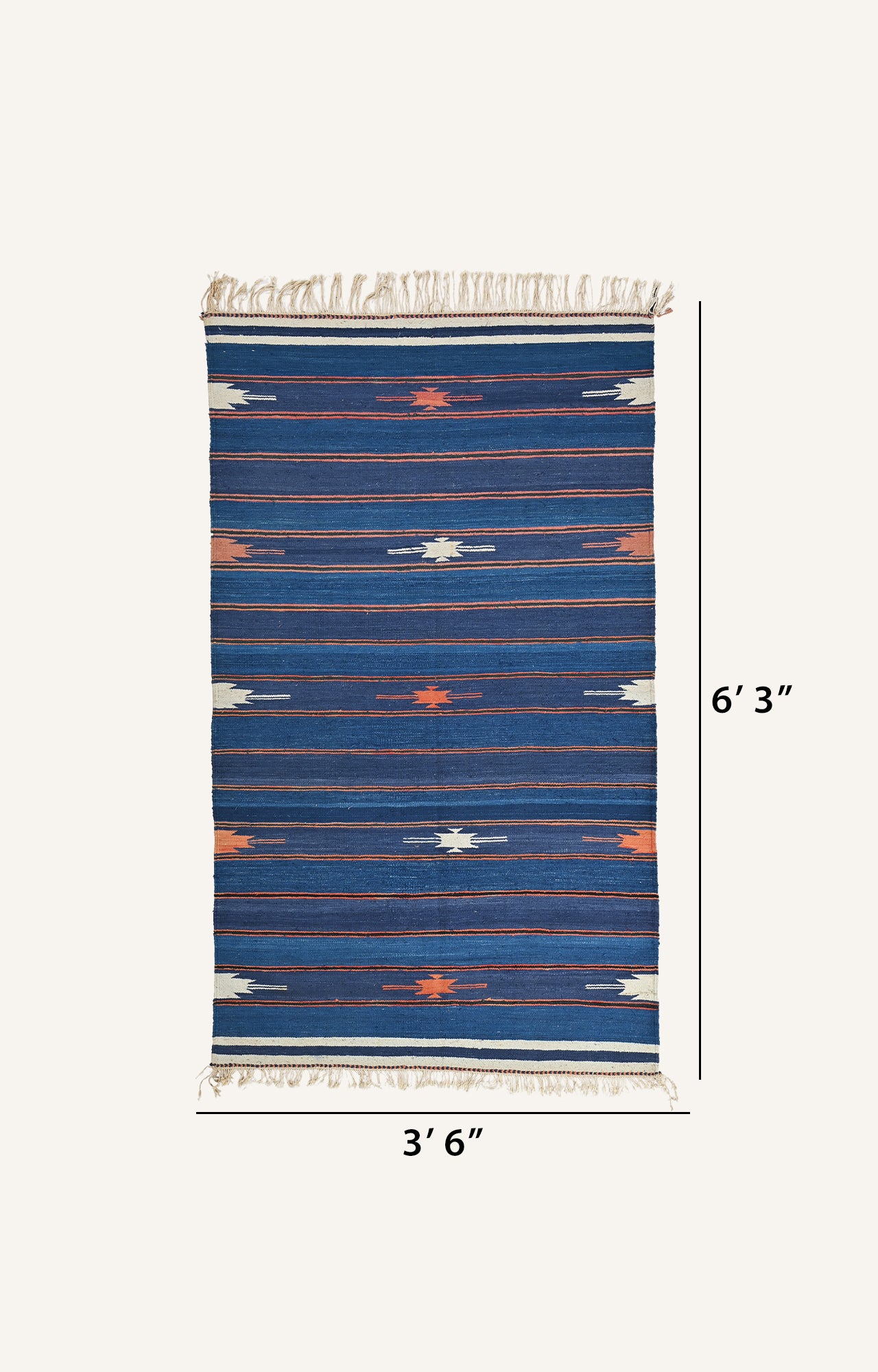 Vintage Blue striped Punjabi Durrie