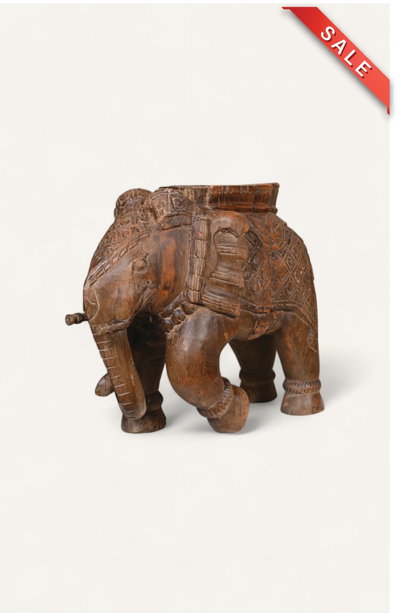 The Great Trunk - Vintage Teak Wood Elephant Statue