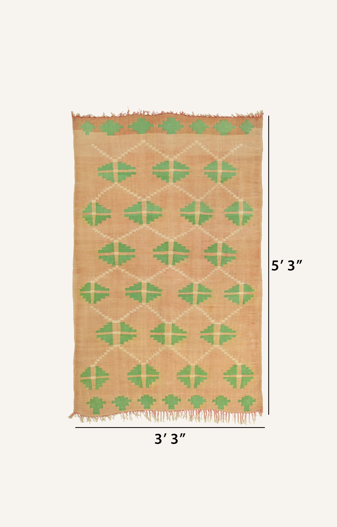 Woven Tradition: Durrie with Tile Motif Design