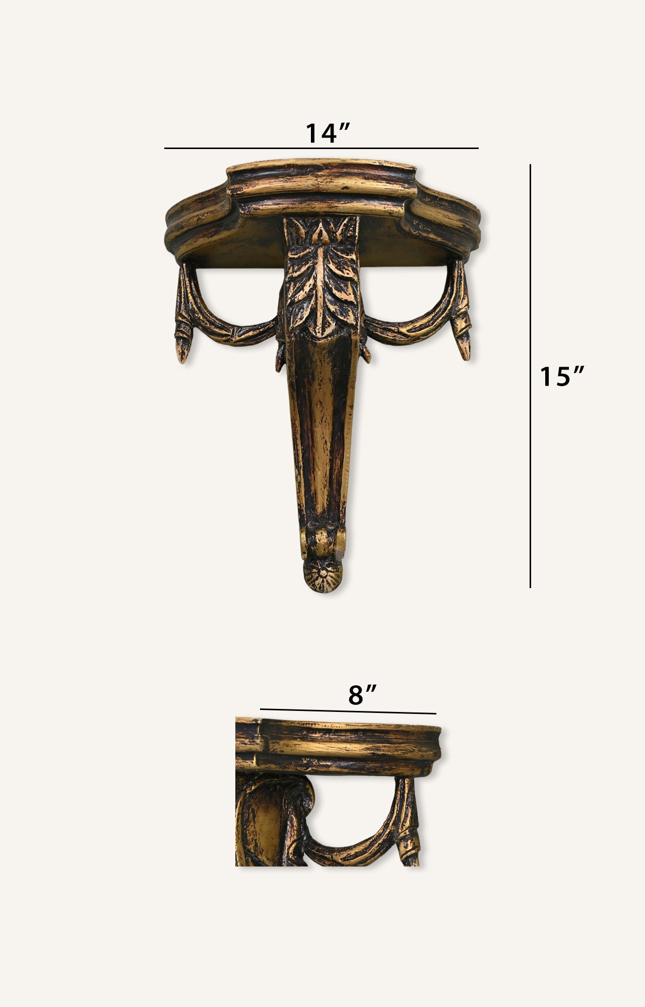 FRENCH, CARVED, WOODEN WALL BRACKETS