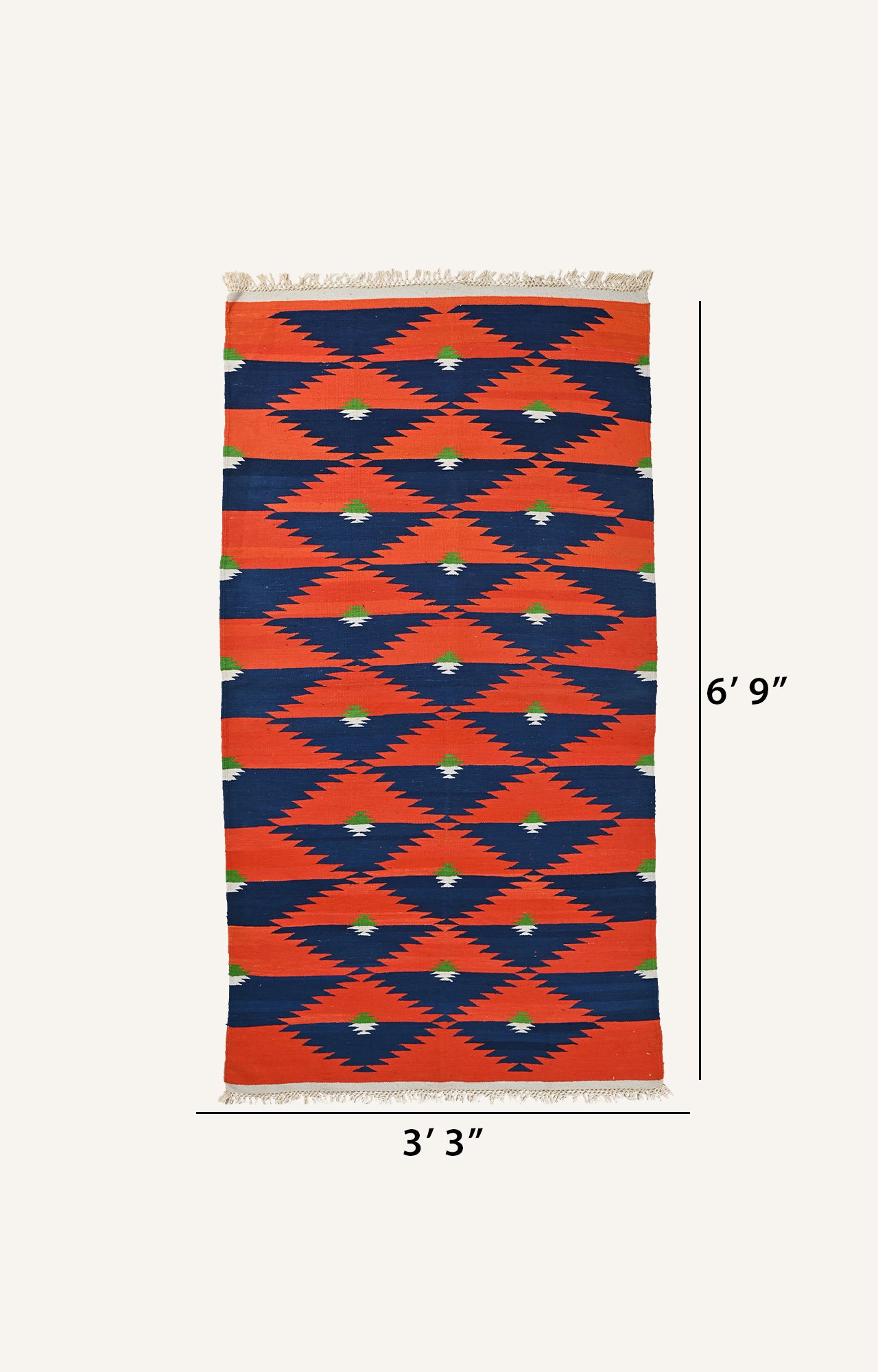 Abstract Handwoven Punjabi durrie