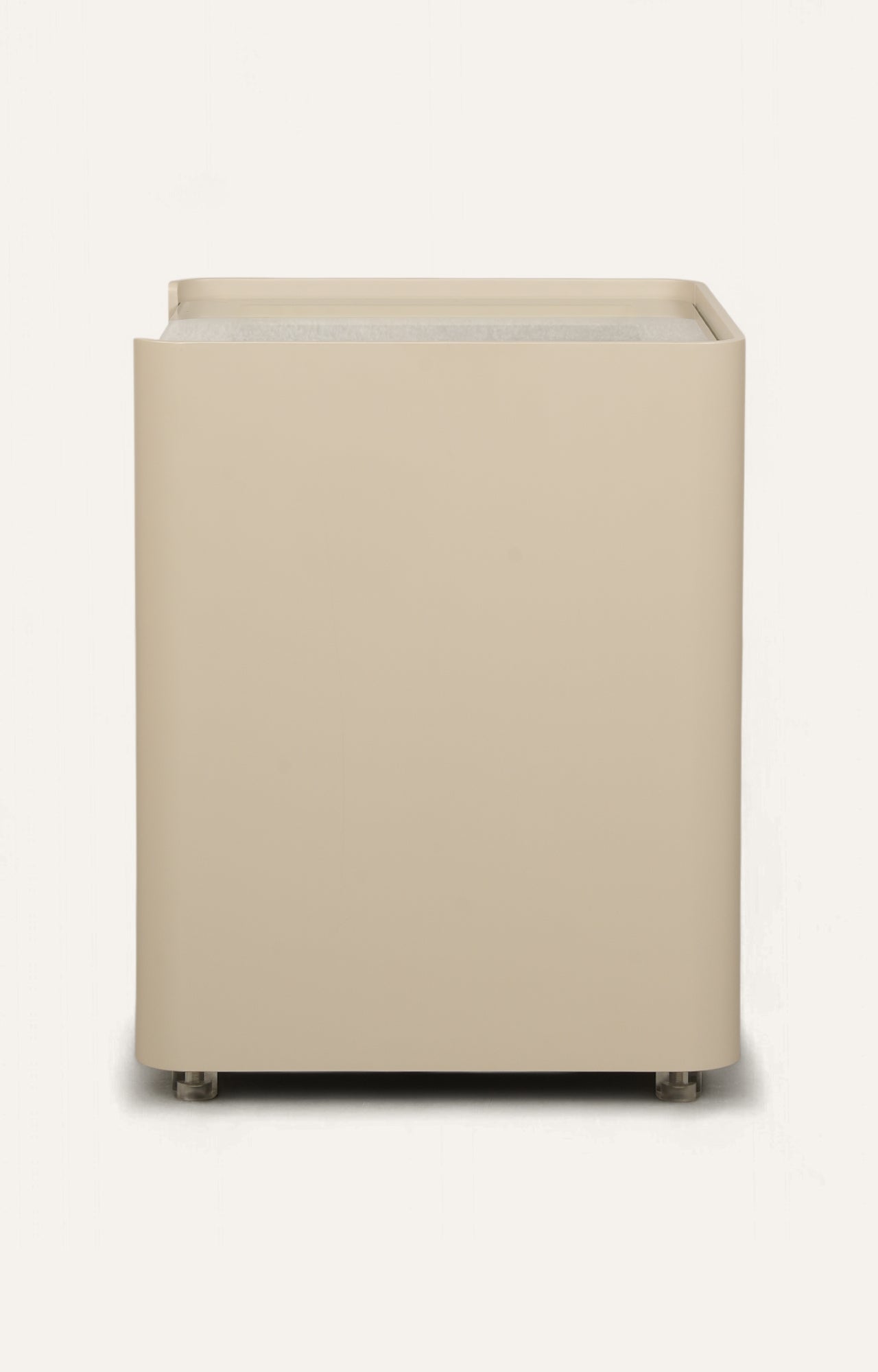 Modern Three-Drawer Nightstand with Glass Top and Lacquered Frame