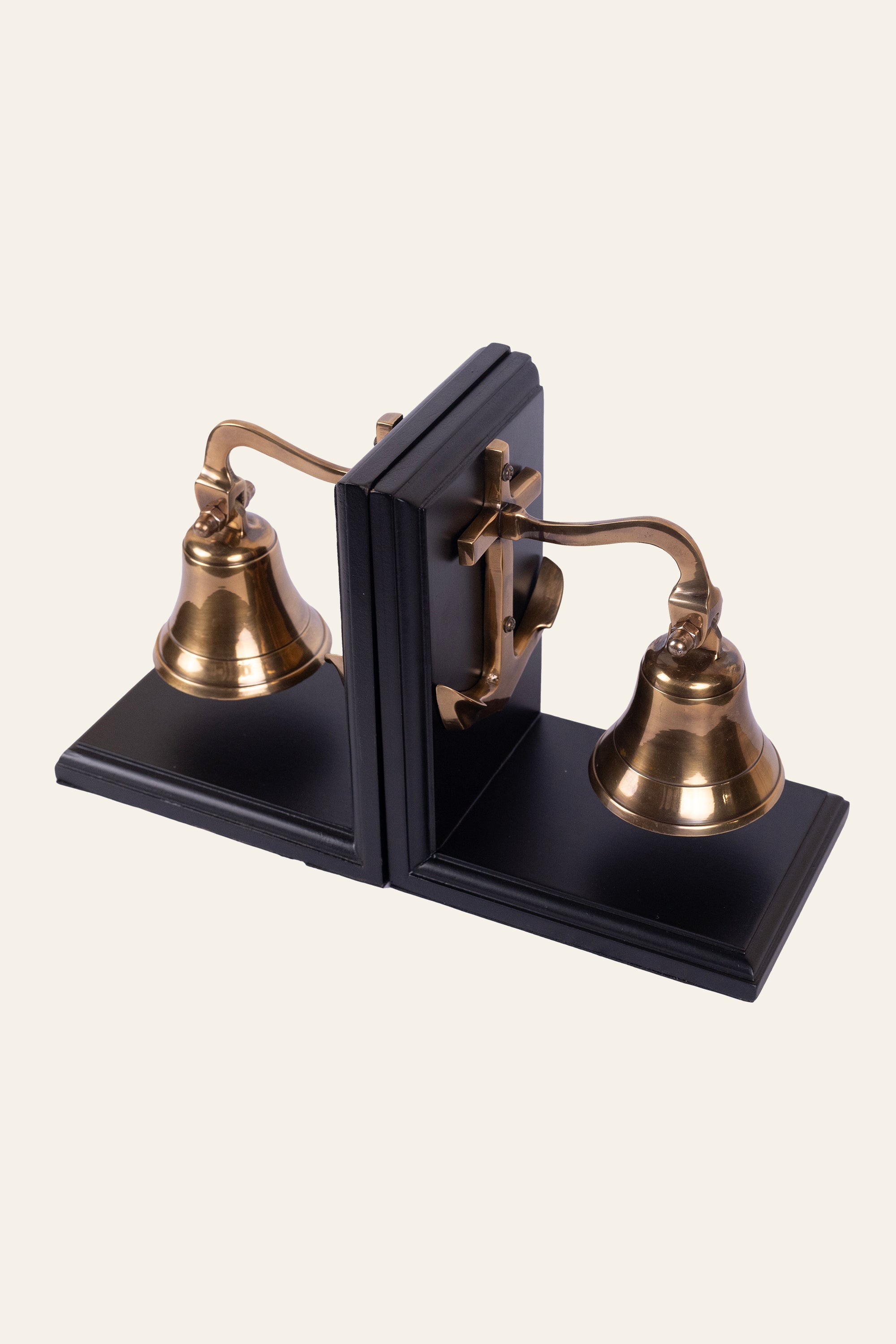 Brass Anchor Bell Bookends Set of 2