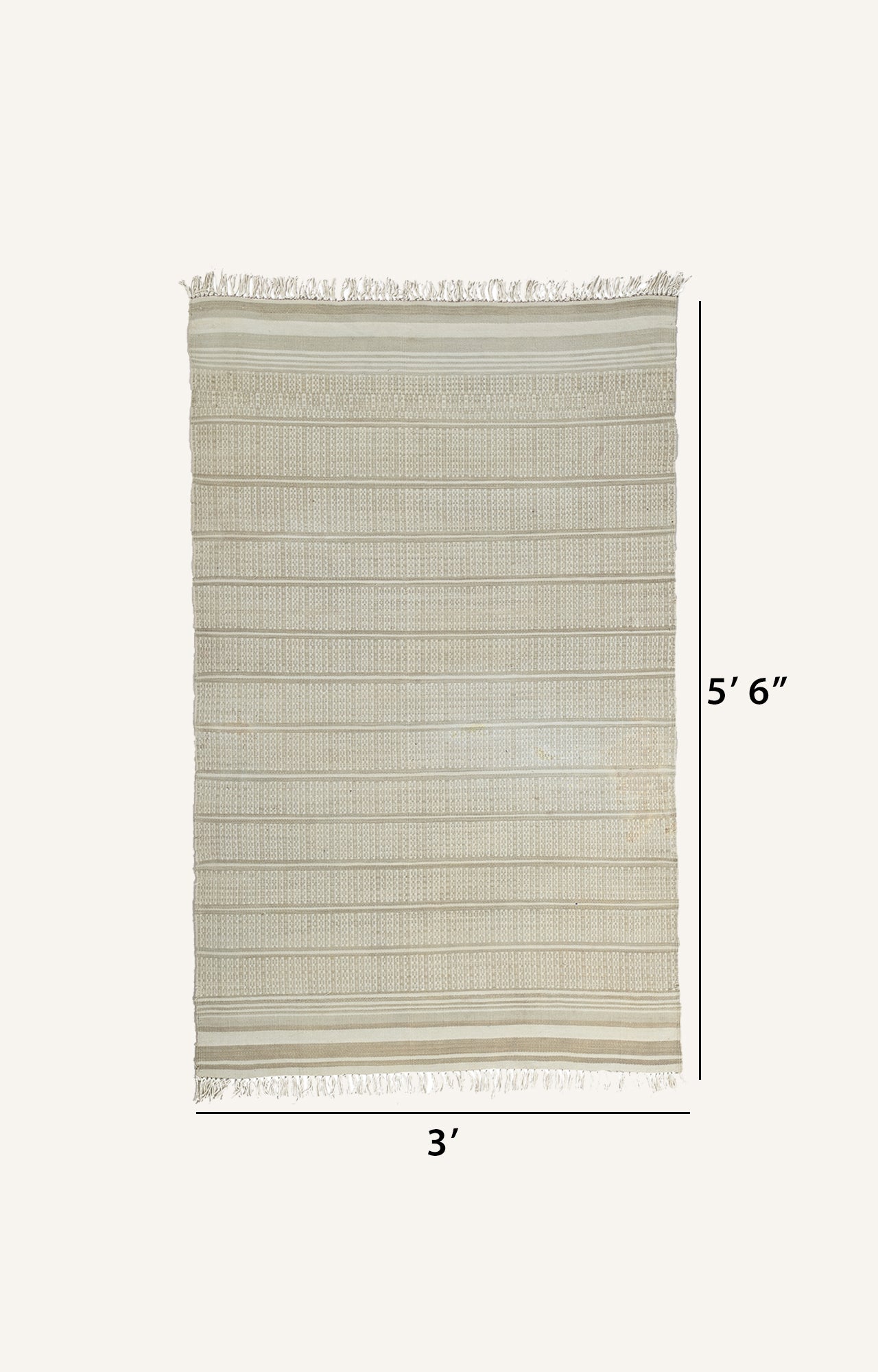 Handcrafted Beige Punjabi Flatweave Durrie