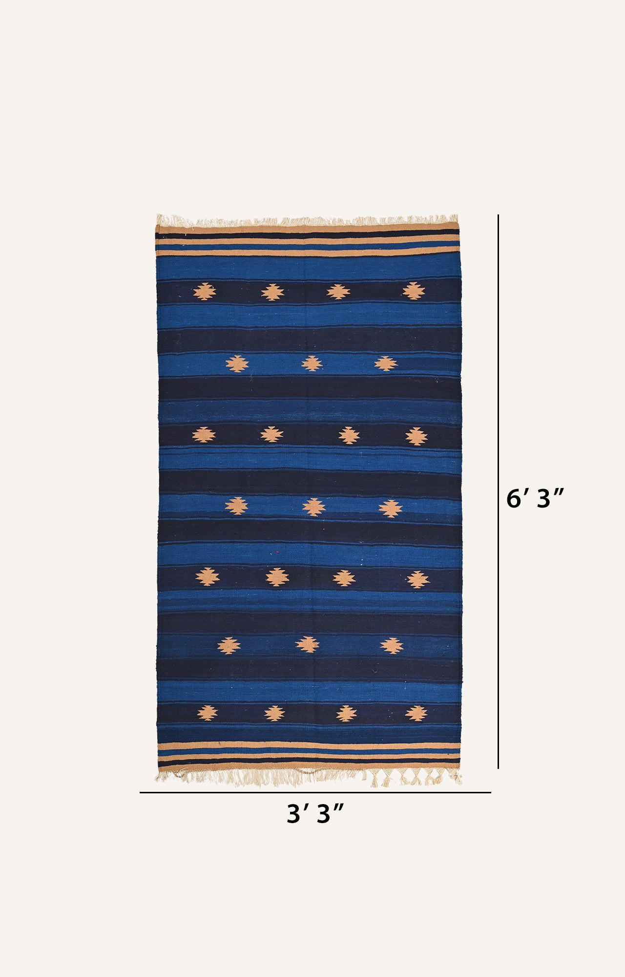 Punjabi Cotton Durrie with Ikat Motifs