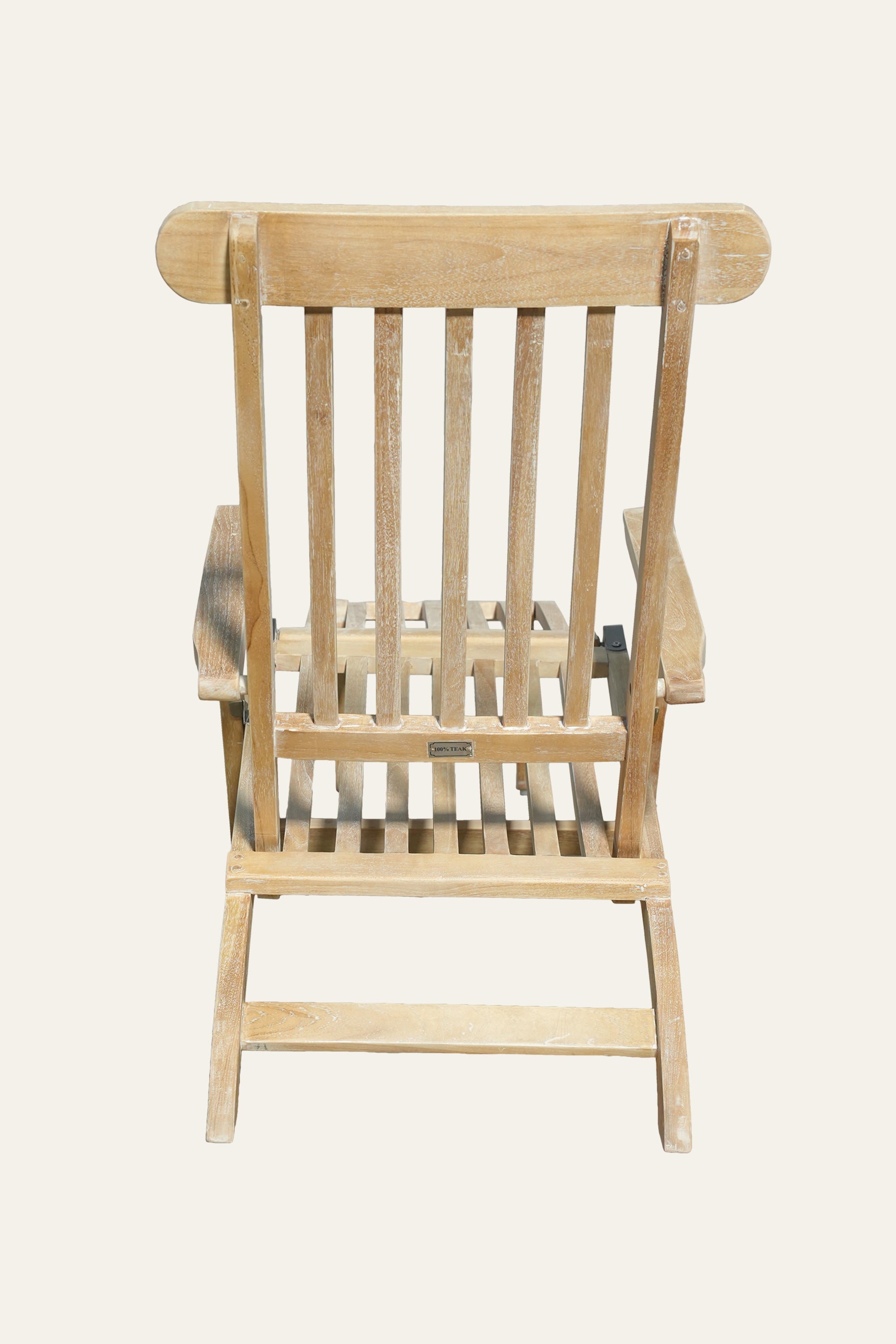 Teak Steamer Deck Chair with Adjustable Reclining Back