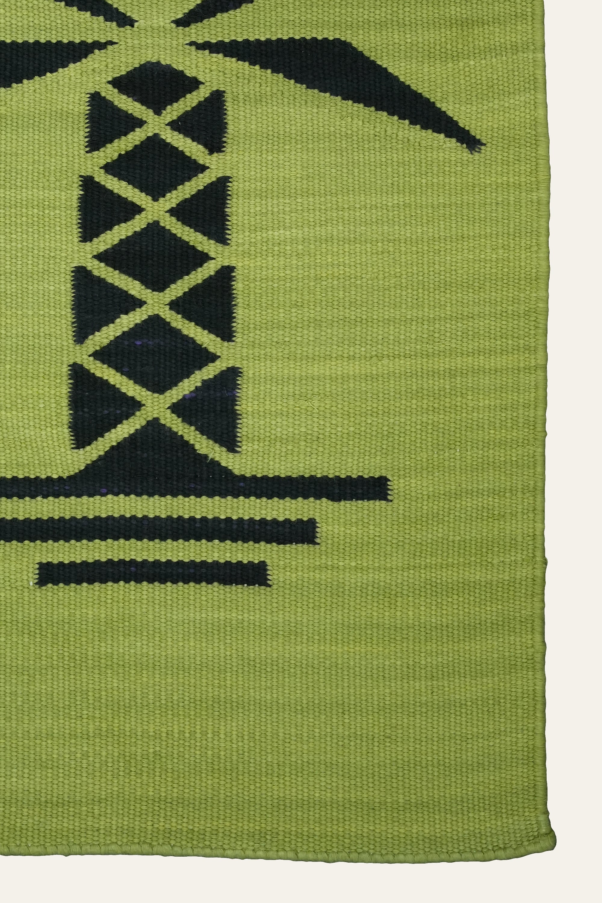 Yellow Yoga Mat for Kids with Black Palm Tree Motifs
