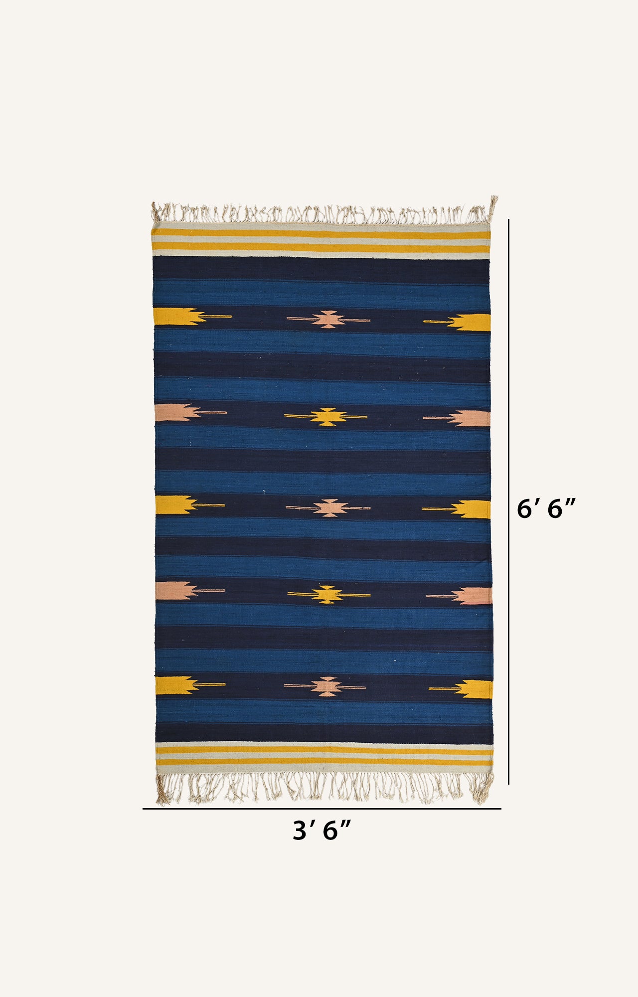 Vintage Blue striped Punjabi Durrie