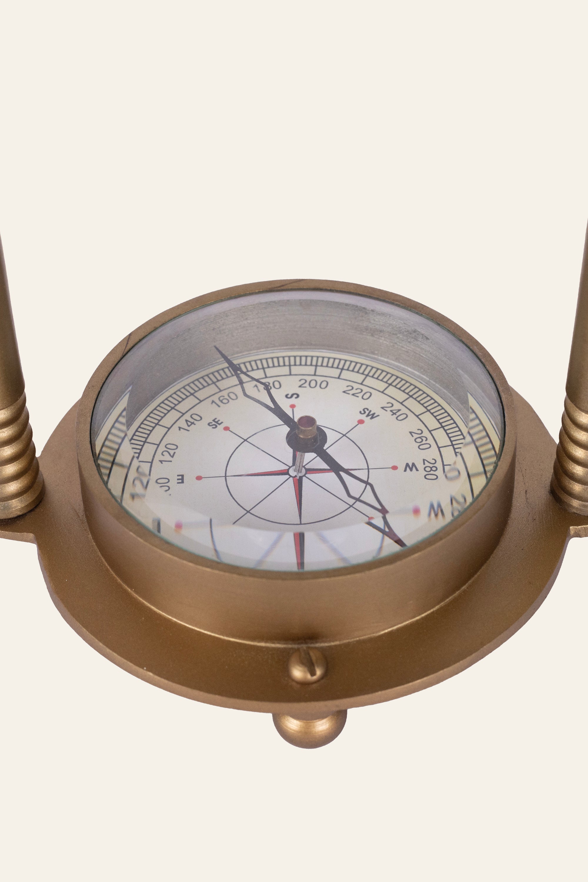 Compass Analog Desk Clock for Maritime Table Styling