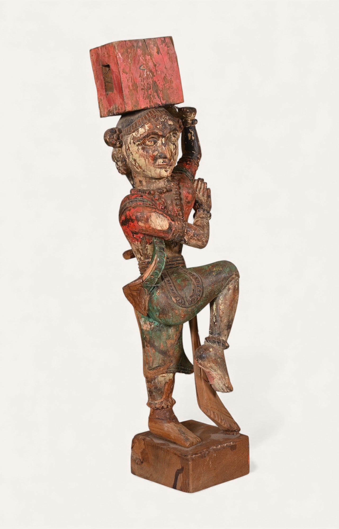 Antique Painted Tribal Warrior Figurine