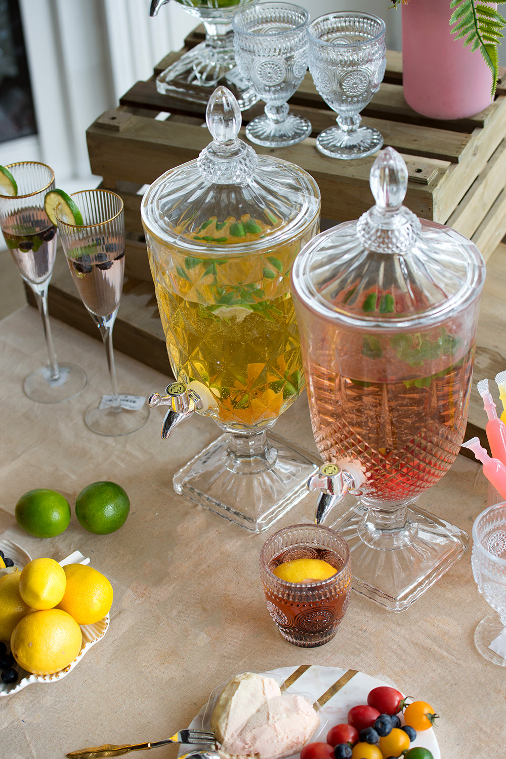 Elegant Crystal Beverage Server with Spigot